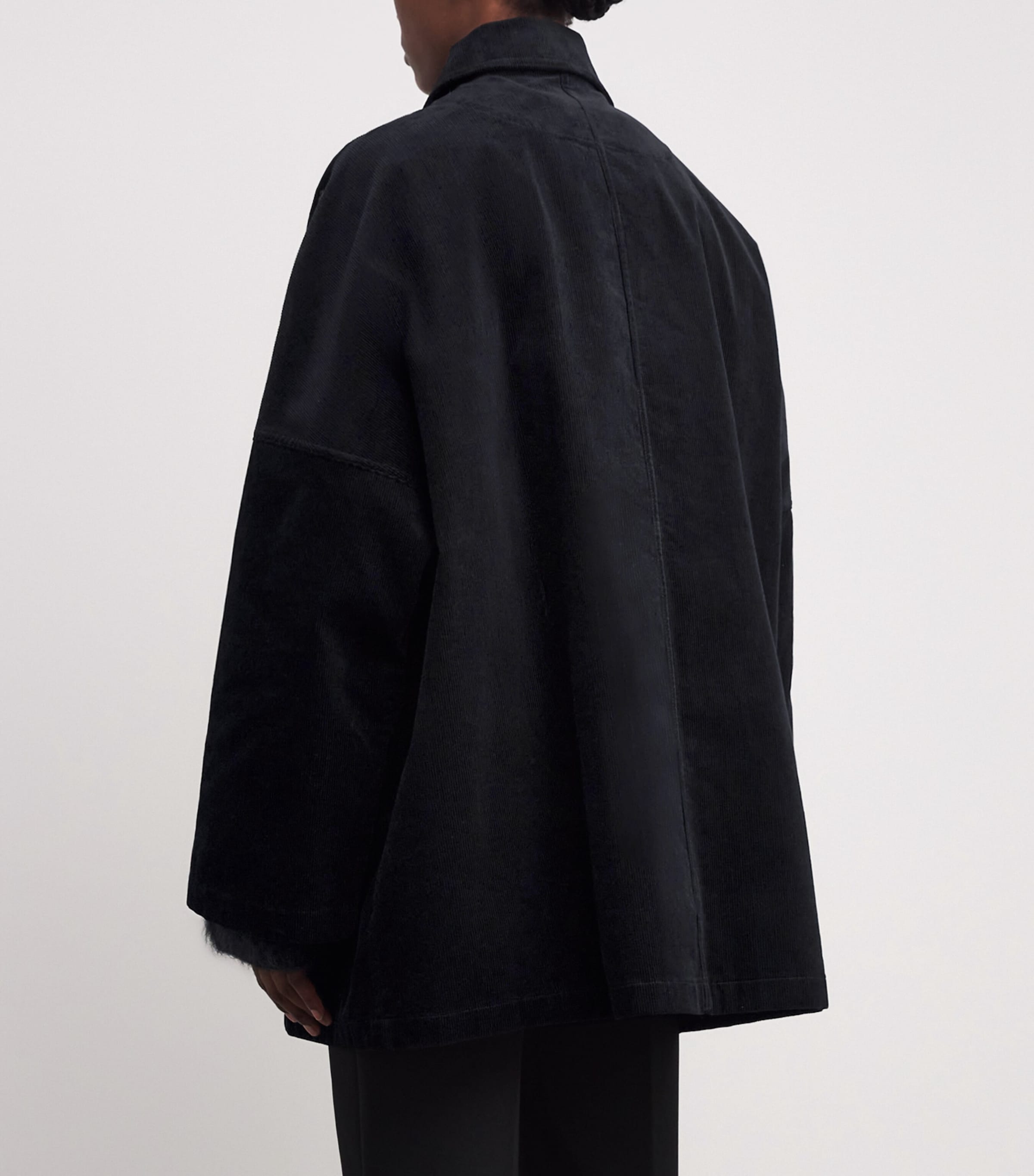 Organic Cotton Corduroy Overshirt 001 BLACK Image 4