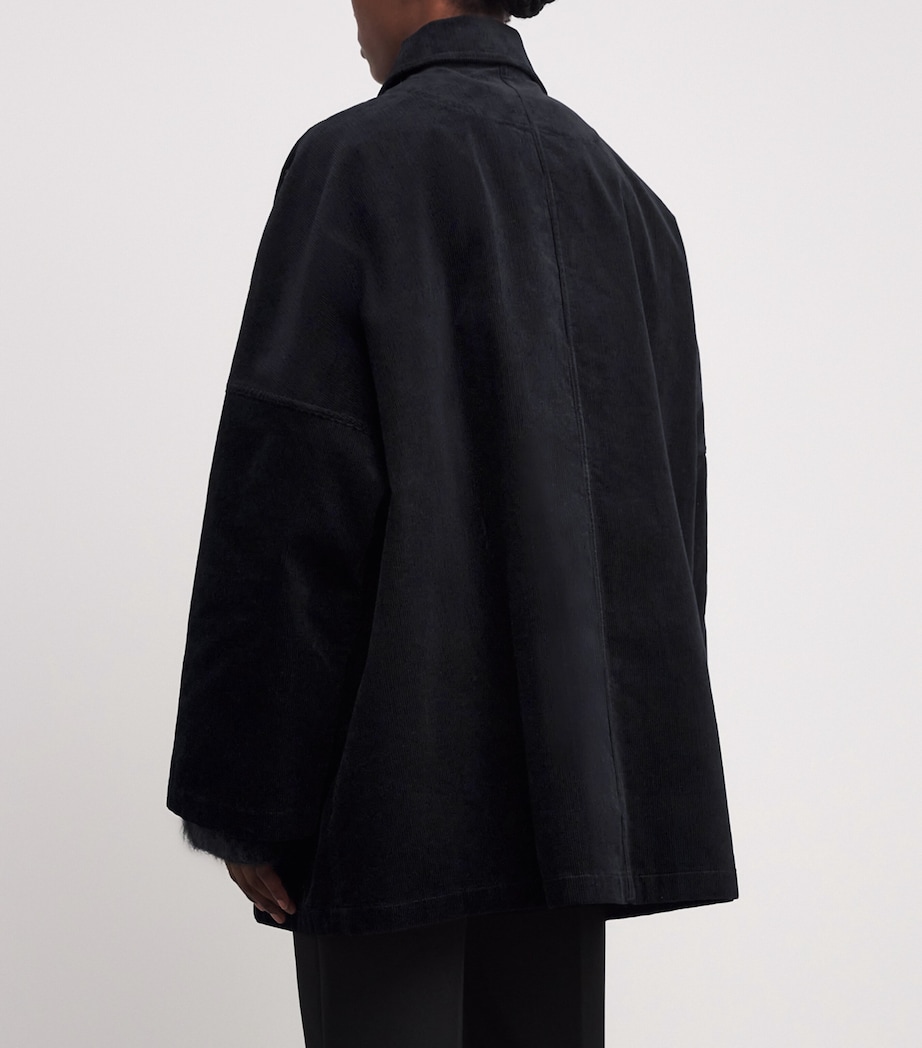 Organic Cotton Corduroy Overshirt 001 BLACK Image 4