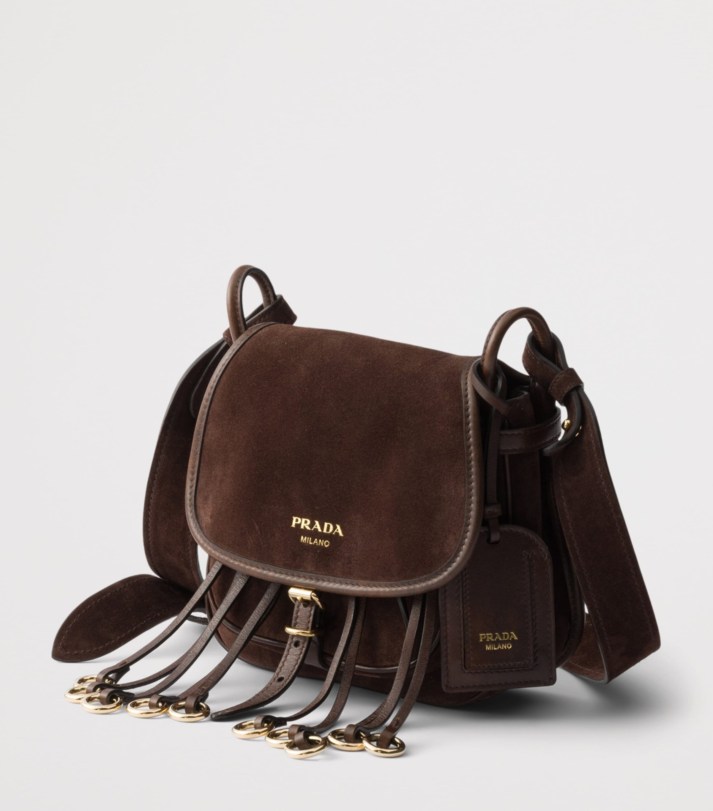 Prada Mini Suede Corsaire Shoulder Bag Brown Image 2
