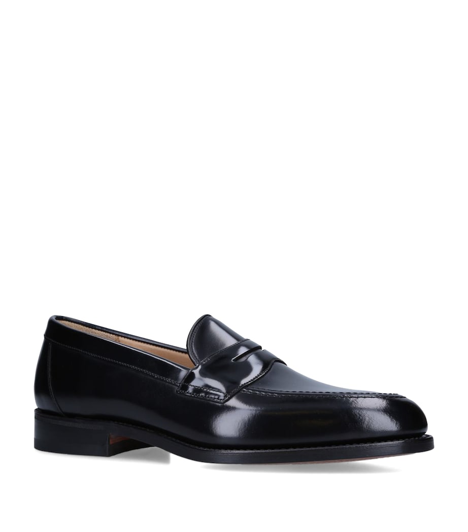 Loake Leather Penny Loafers Black Image 3
