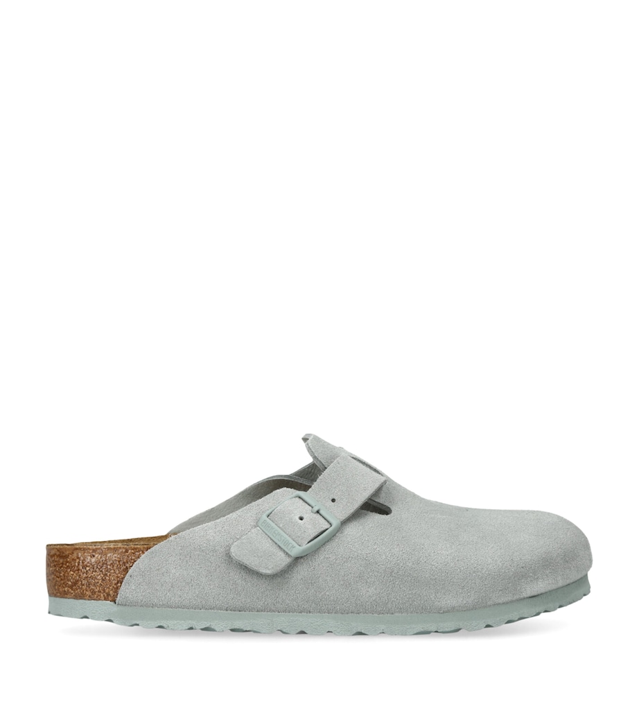 Suede Boston Clogs PALE GREEN Image 1