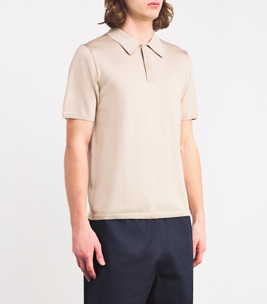 Knitted Polo Shirt OATS Image 3