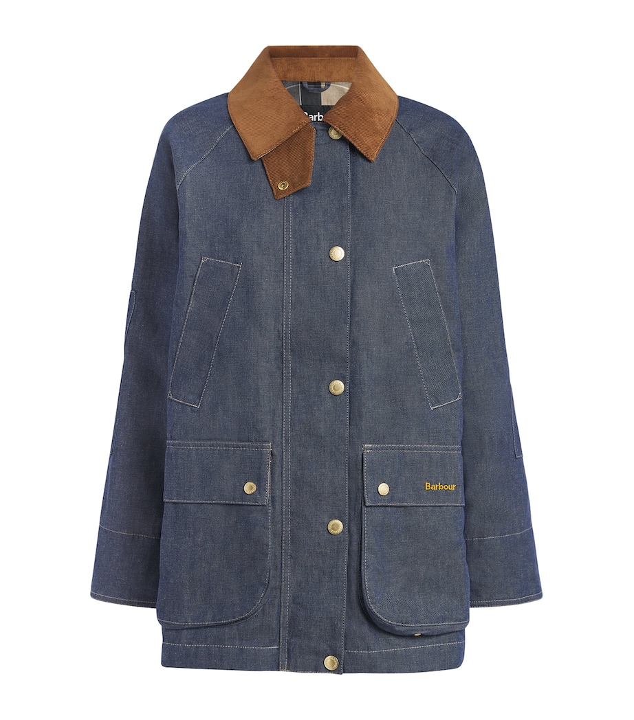 Barbour Womens Denim Asker Jacket Indigo/dress Image 1