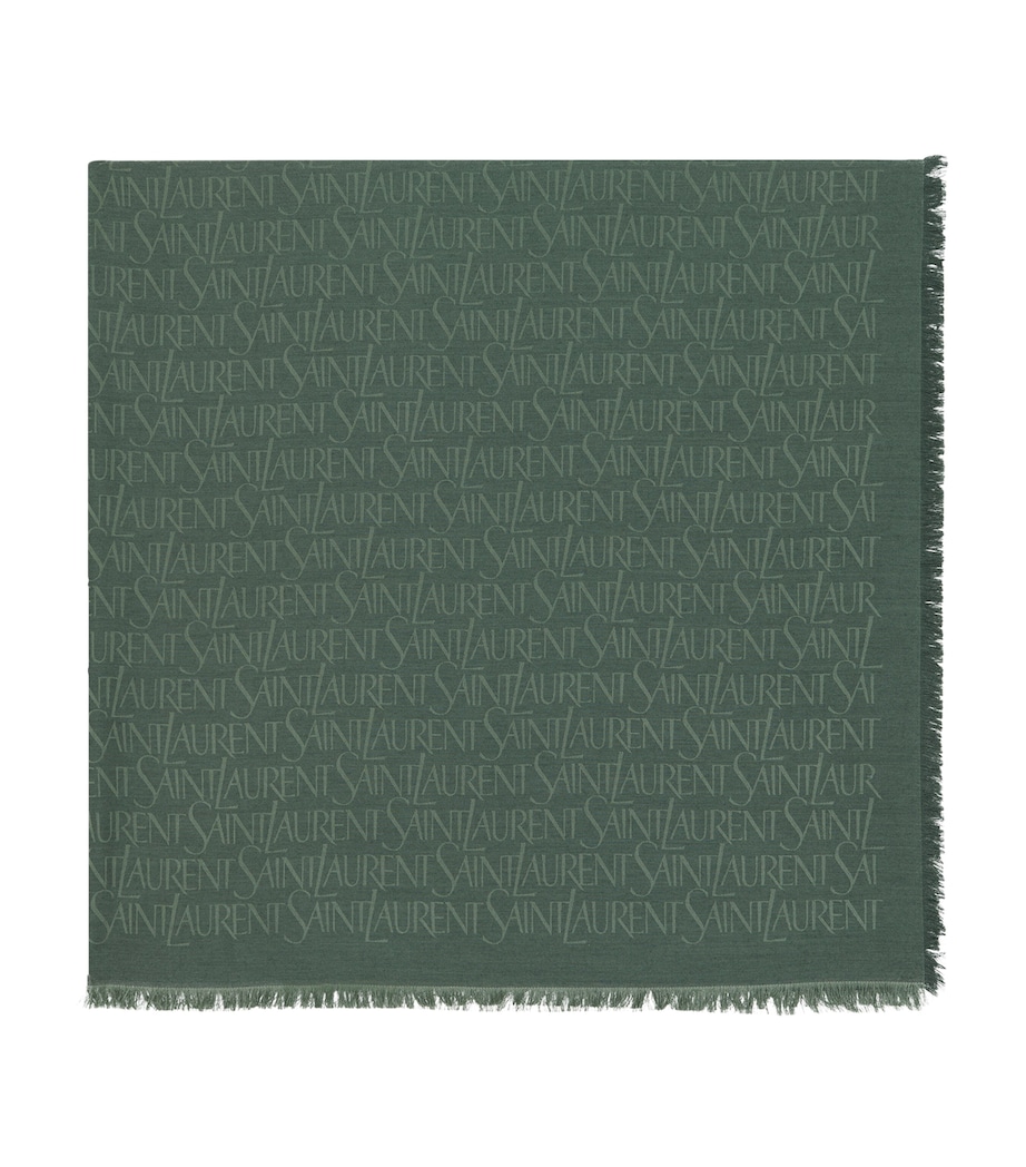 Silk-Wool Logo-Jacquard Scarf 3000 Image 1