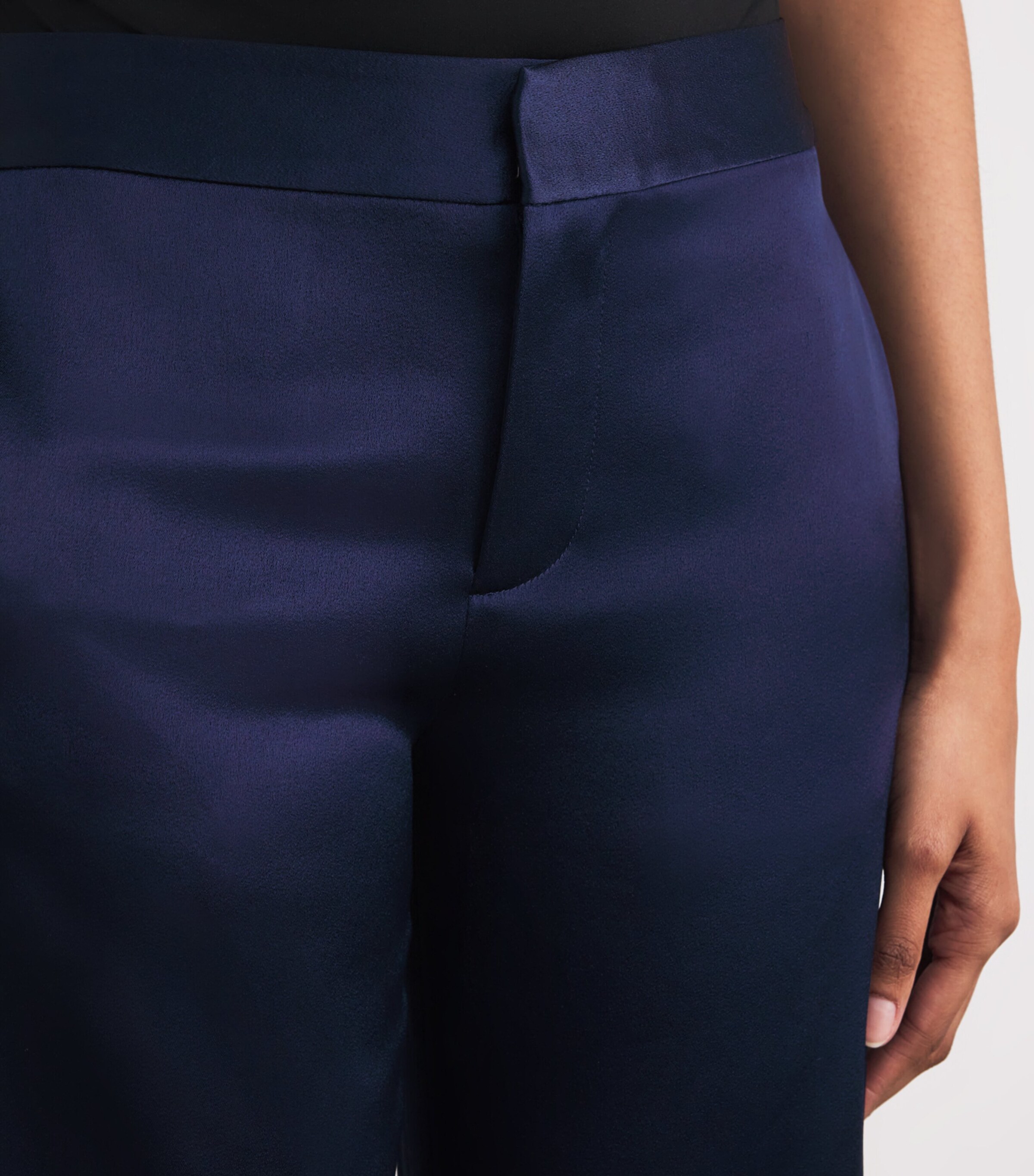 Satin Shane Wide-Leg Trousers B401 MIDNIGHT BLUE Image 6