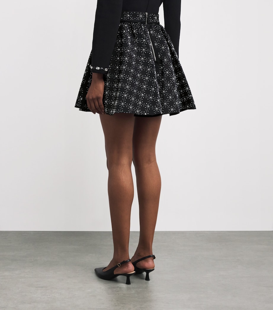 Embellished Mini Skater Skirt BLACK Image 4