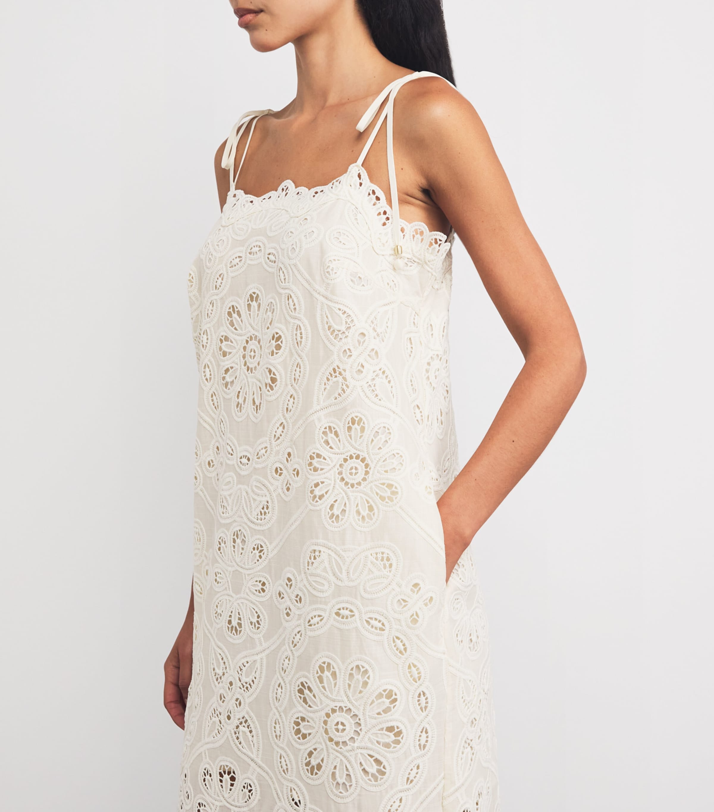 Zimmermann Cotton Rhiannon Embroidered Midi Dress | Harrods US