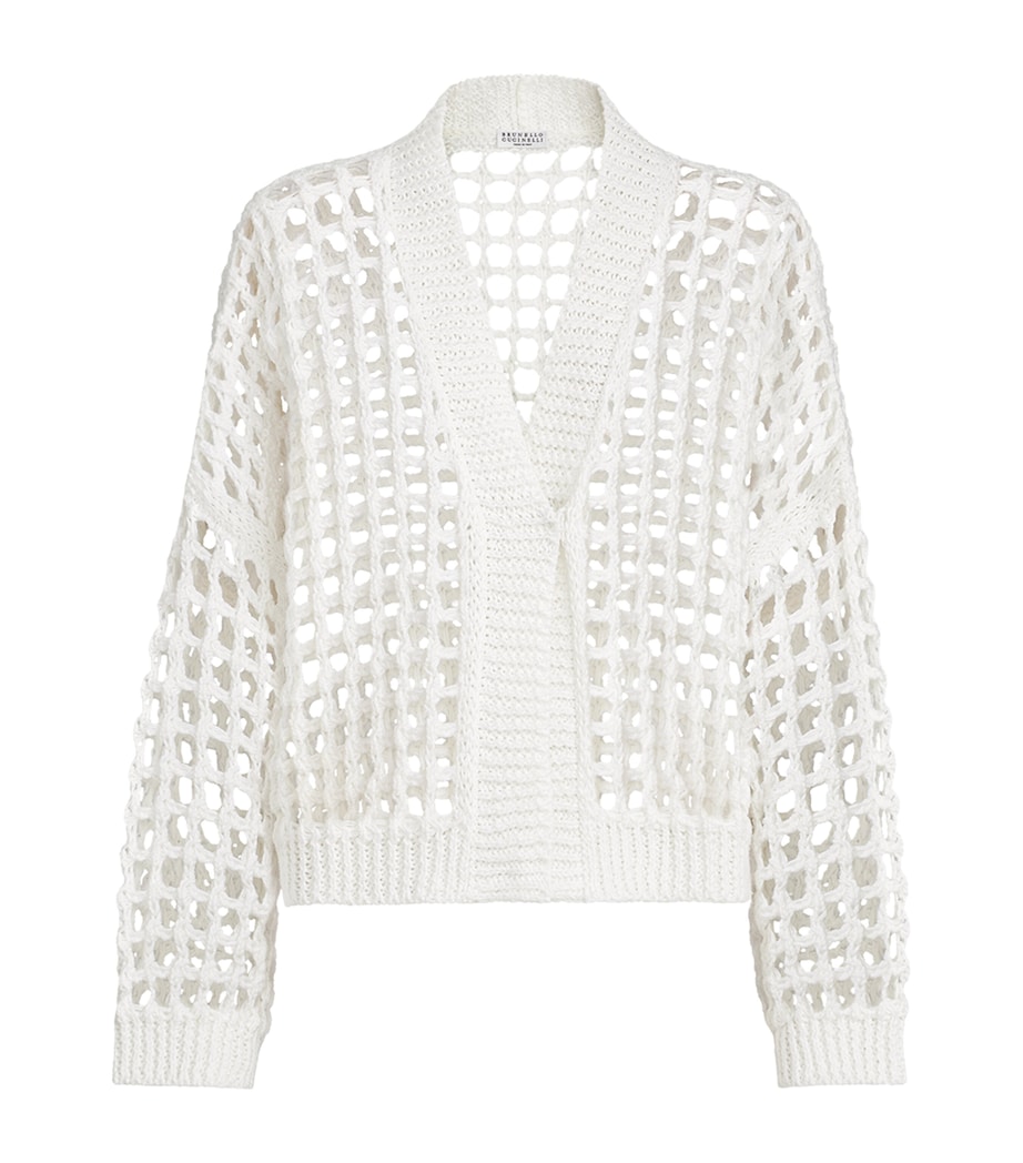 Brunello Cucinelli Womens Jute-Cotton-Blend Cardigan Image 1