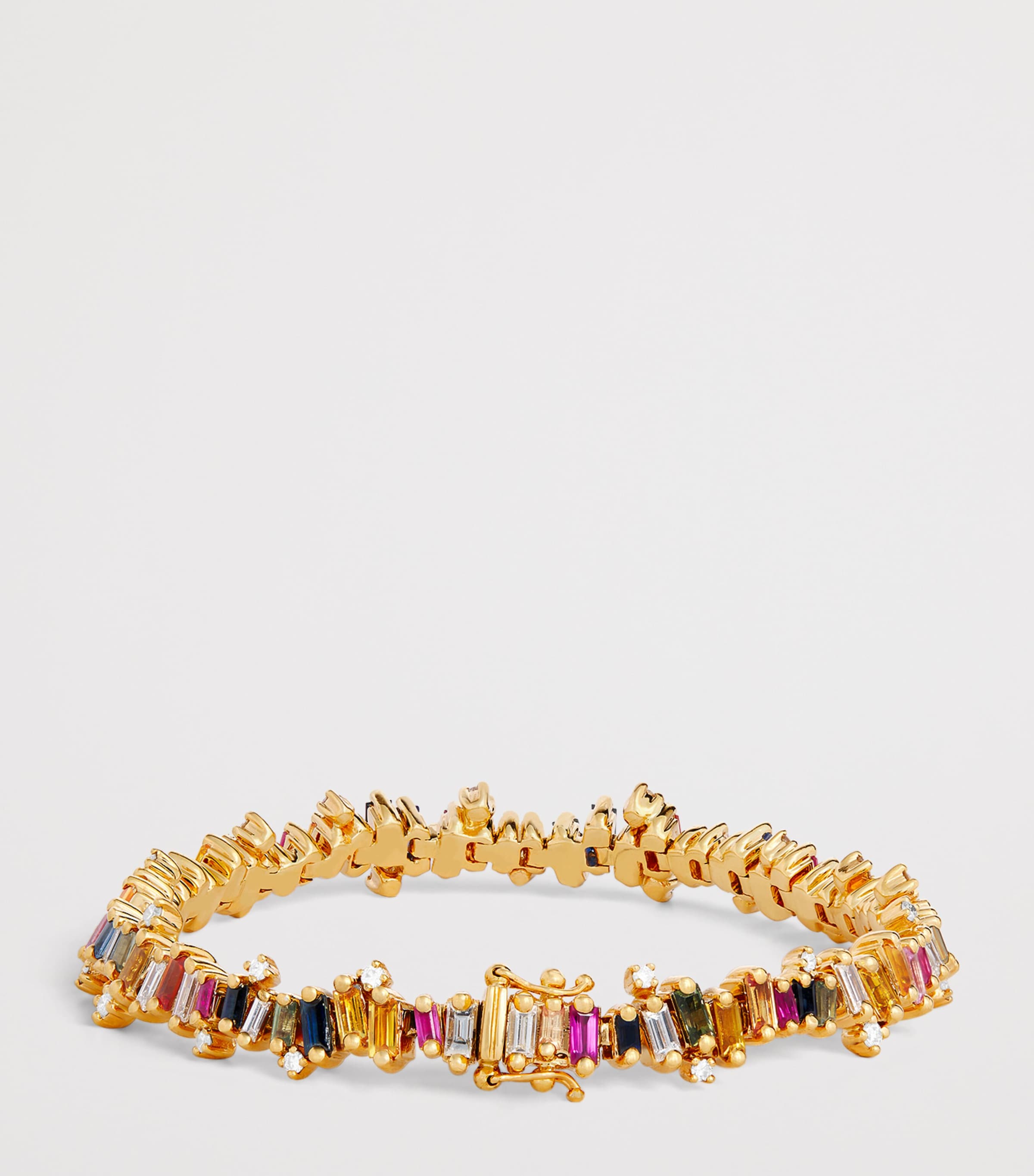 Suzanne Kalan Yellow Gold, Diamond and Rainbow Sapphire Bold Burst Tennis Bracelet Yg/rs Image 3