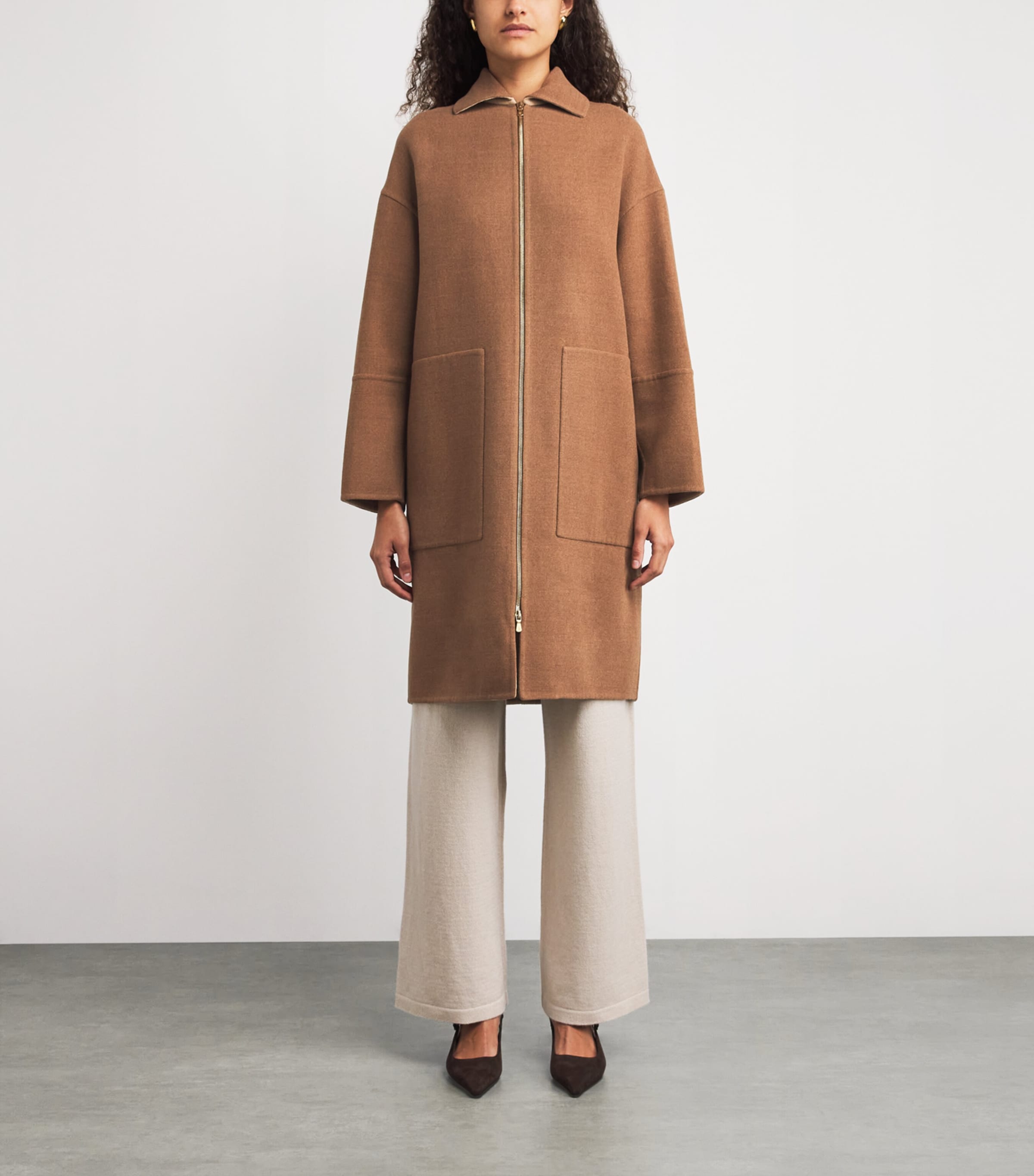 Wool Collared Coat VISONE SABBIA Image 3
