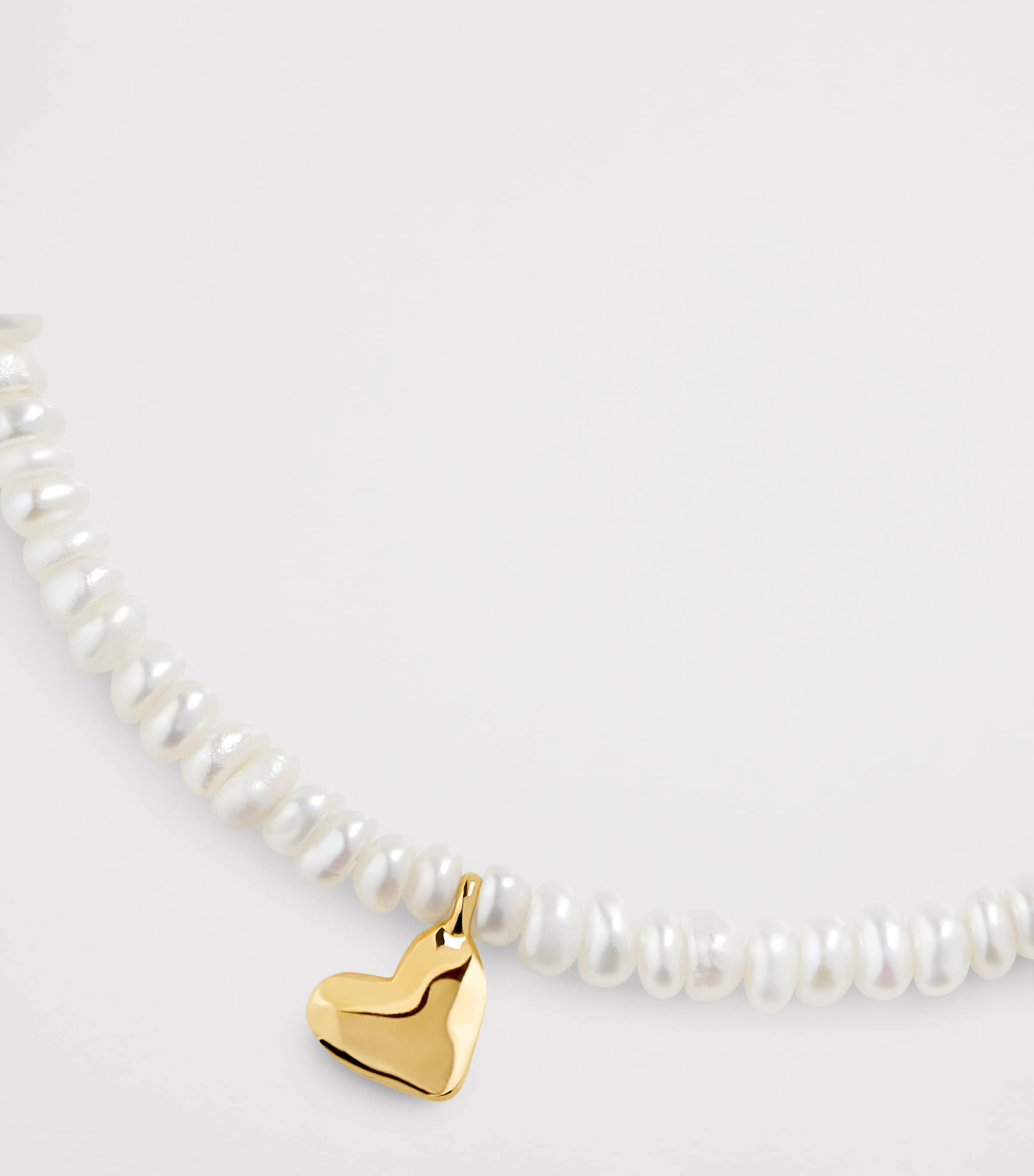 Gold Vermeil and Freshwater Pearl Heart Bracelet 18K GOLD VERMEIL Image 2
