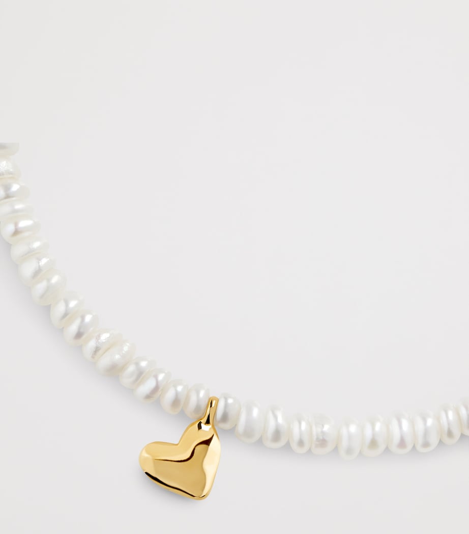 Gold Vermeil and Freshwater Pearl Heart Bracelet 18K GOLD VERMEIL Image 2