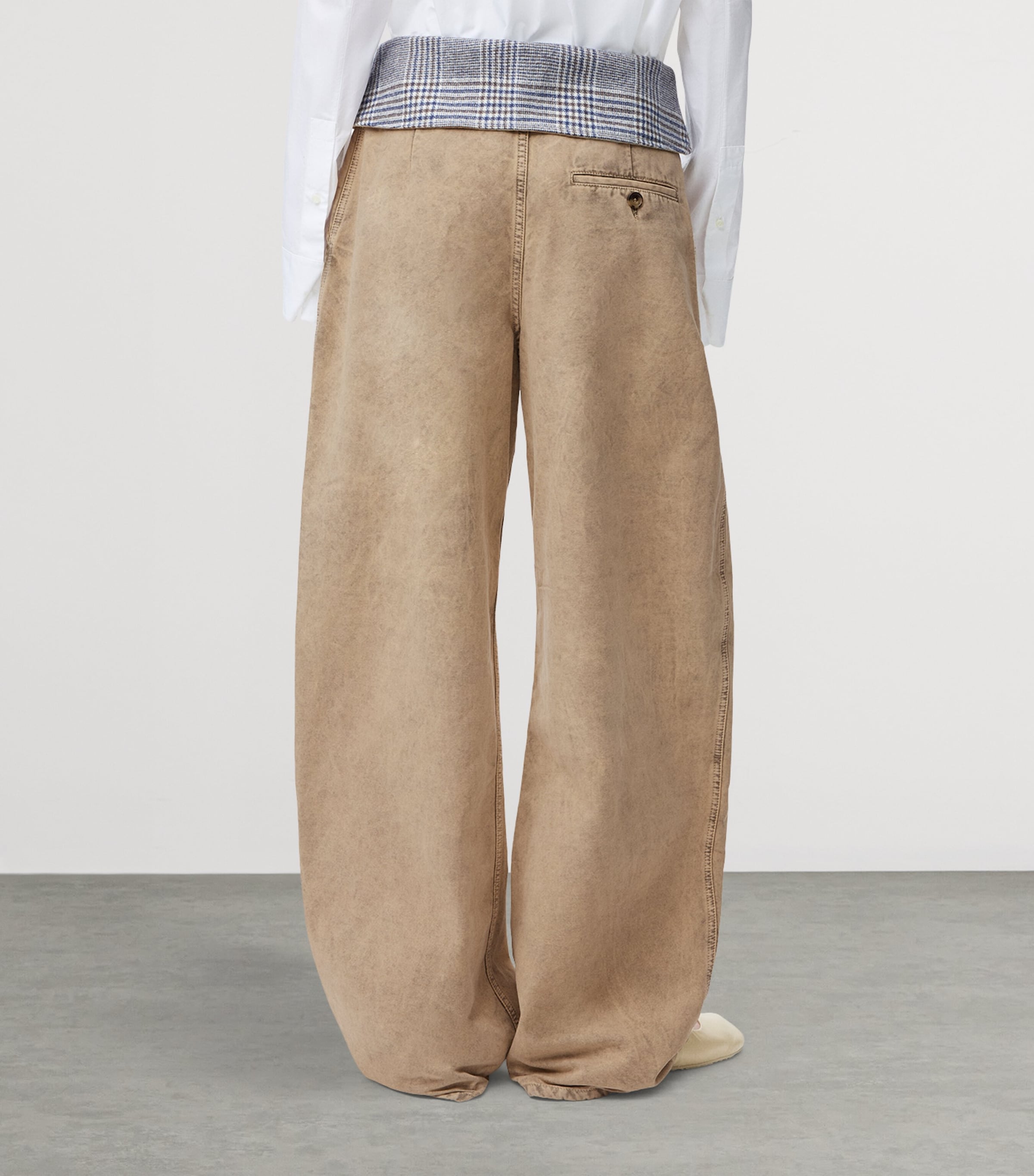 Cotton-Wool Barrel Jeans BEIGE Image 4