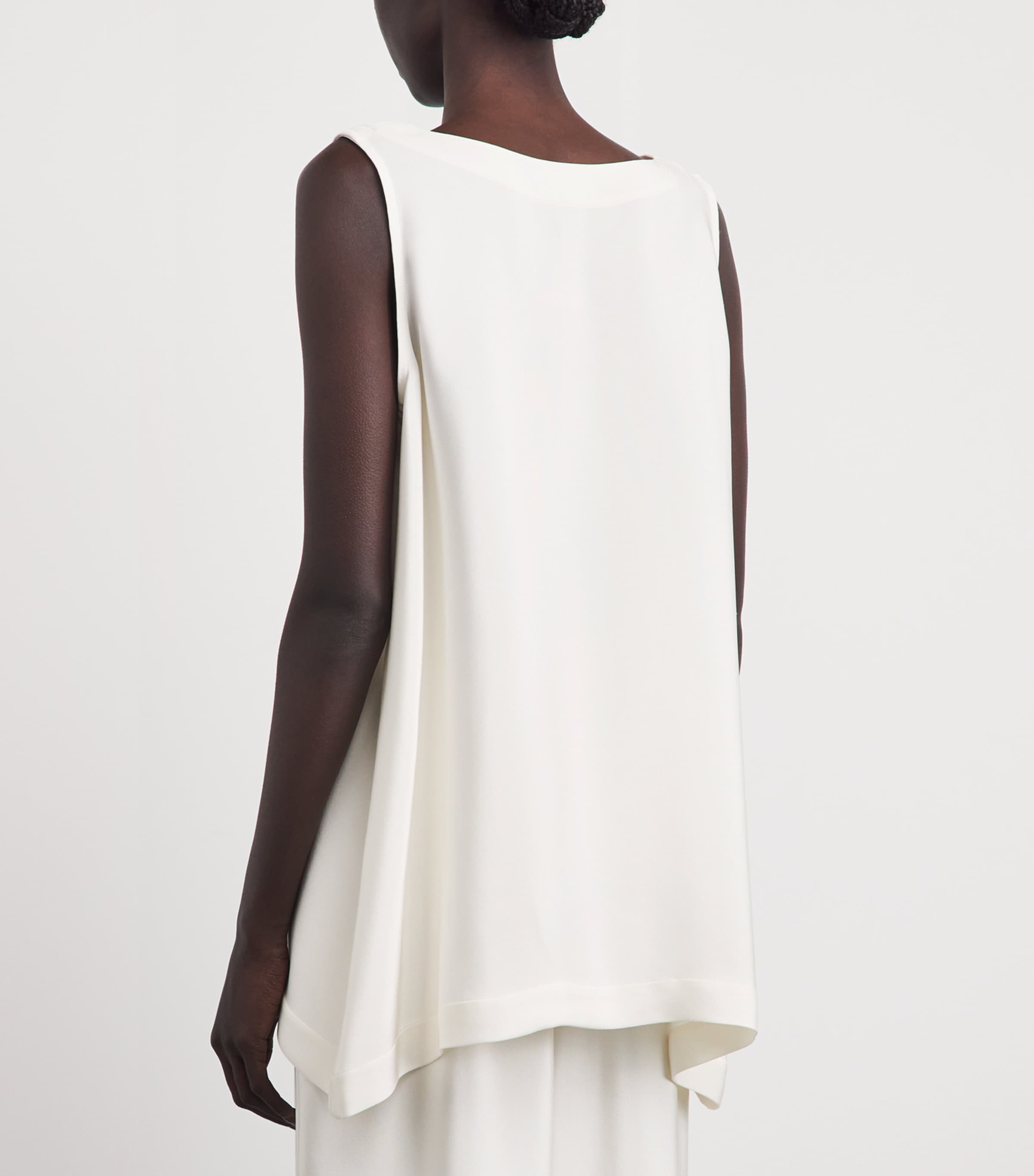 Eskandar Womens Silk Sleeveless Top White Image 5
