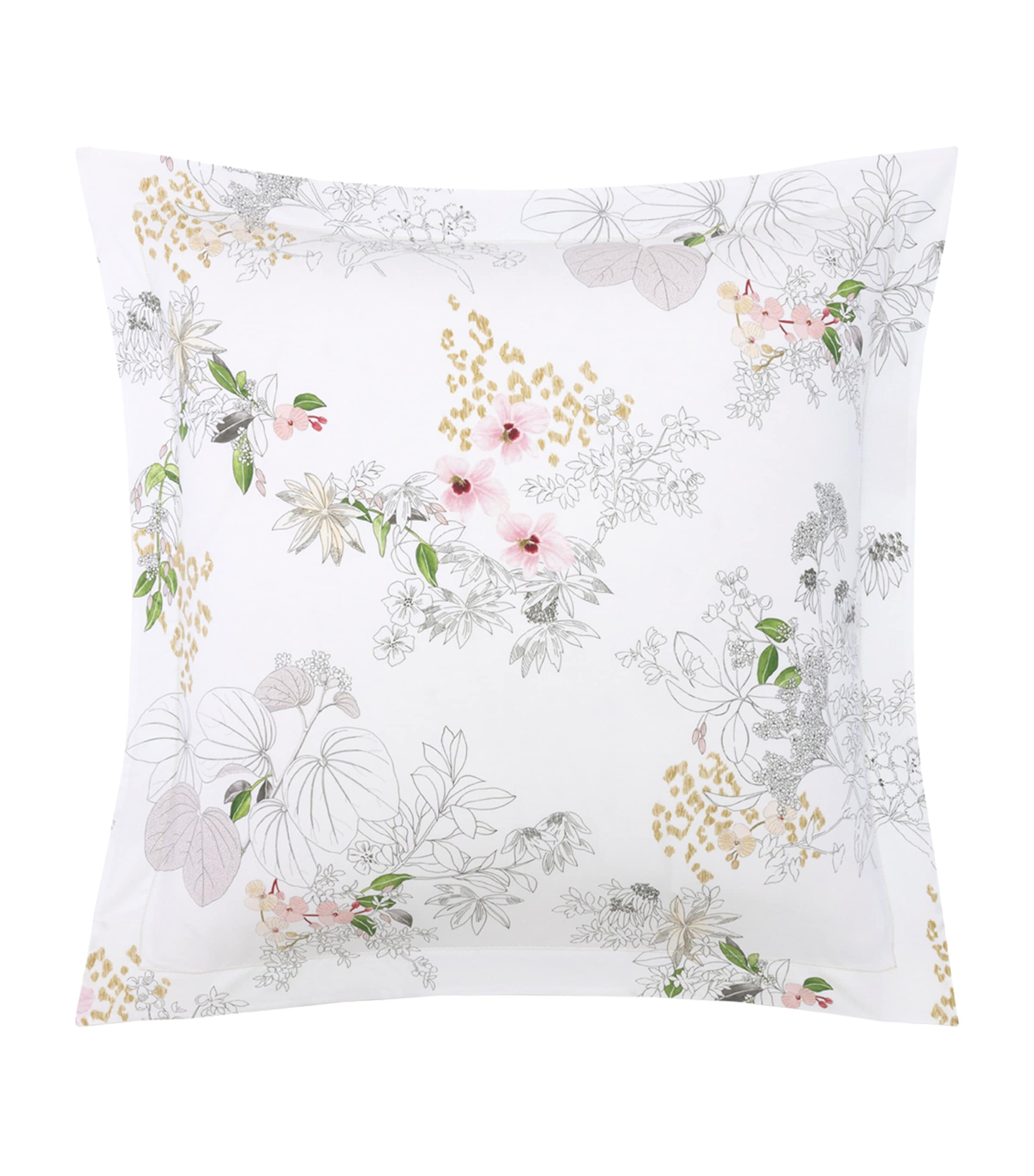 Floral Orchidee Square Oxford Pillowcase (65cm x 65cm) MULTICOLOURED Image 1