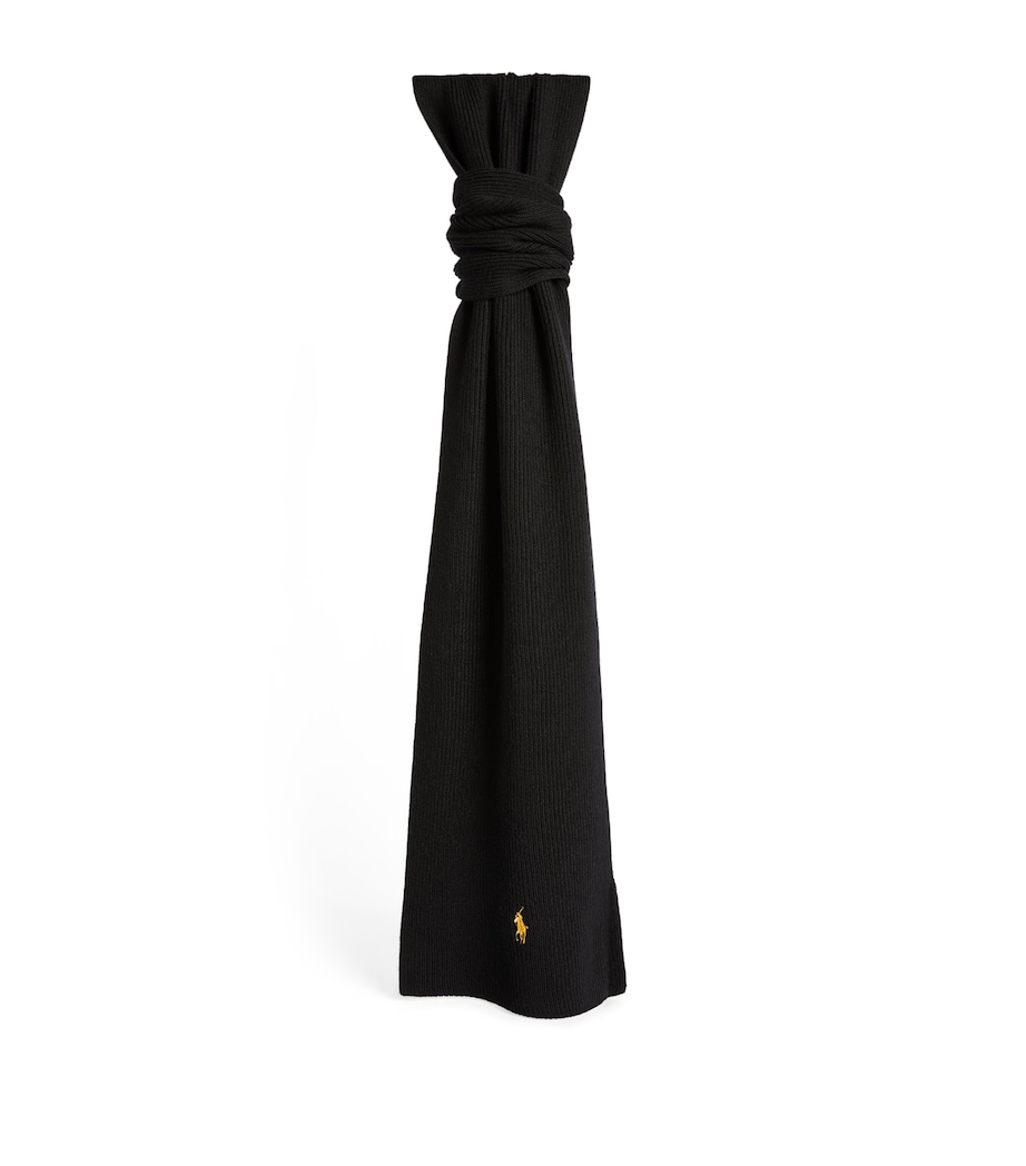Wool Scarf BLACK Image 3