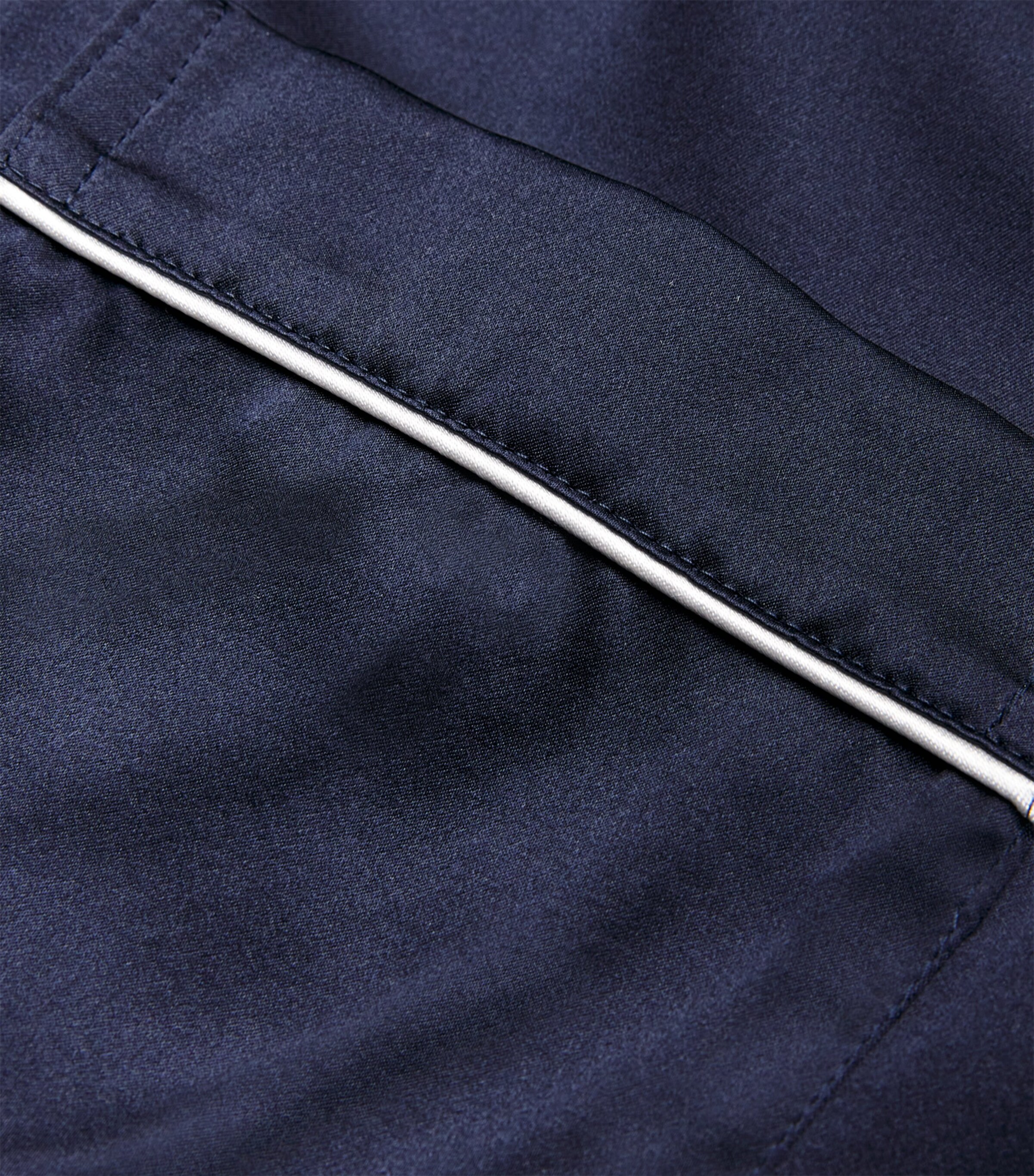 Derek Rose Mens Silk Bailey Pyjama Set Navy Image 5