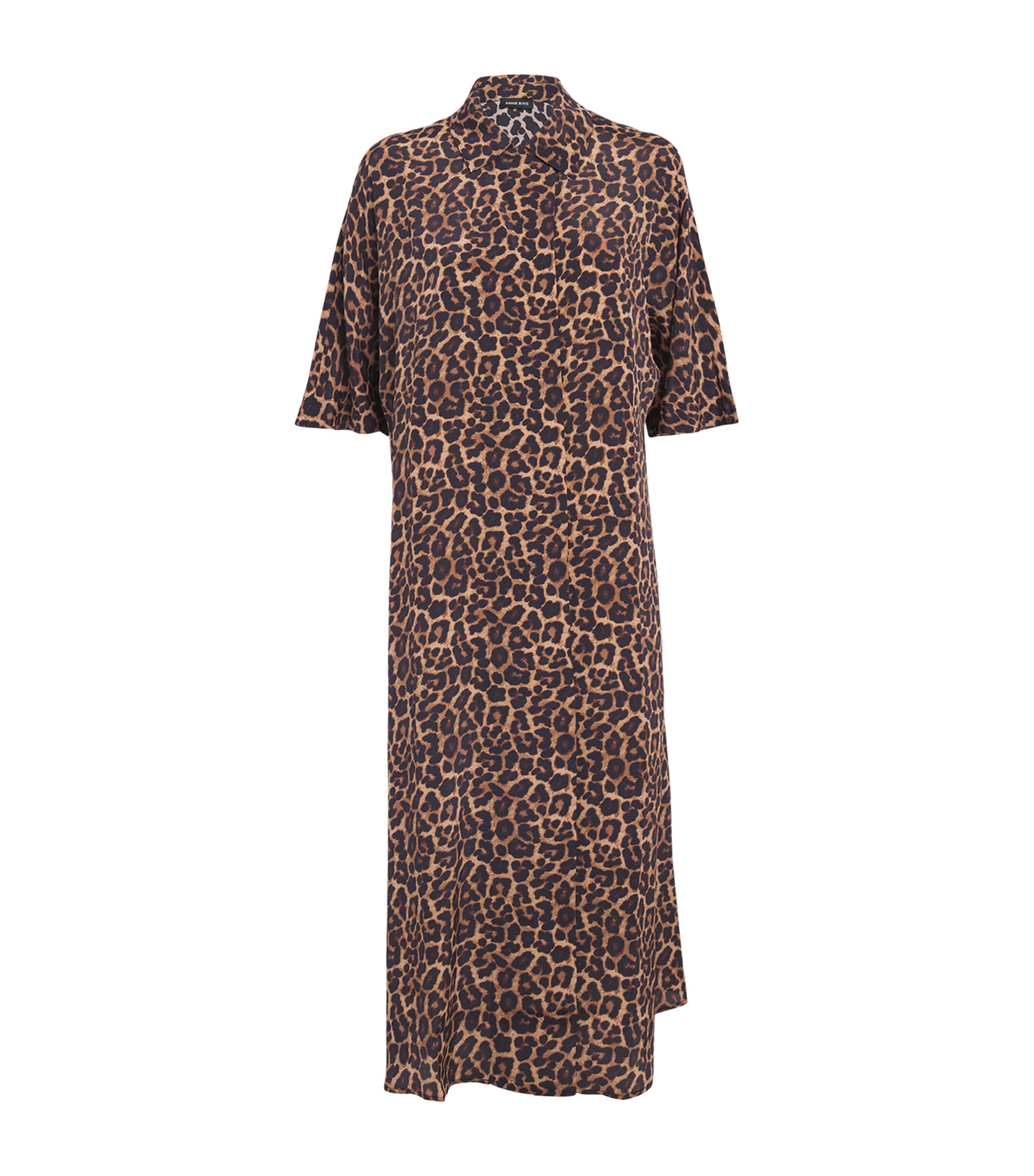ANINE BING LEOPARD PRINT JULIA MIDI DRESS