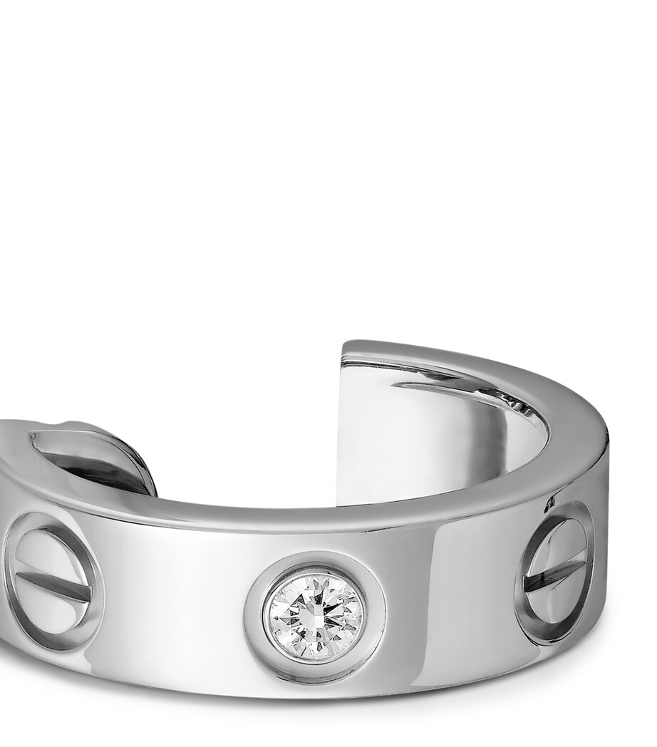 Cartier White Gold and Diamond LOVE Hoop Earrings White Gold Image 4