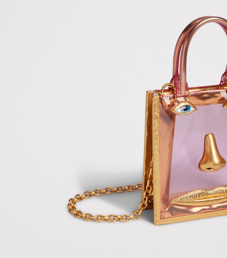 Schiaparelli Mini Vinyl Face Top-Handle Bag Gold/pink Image 6