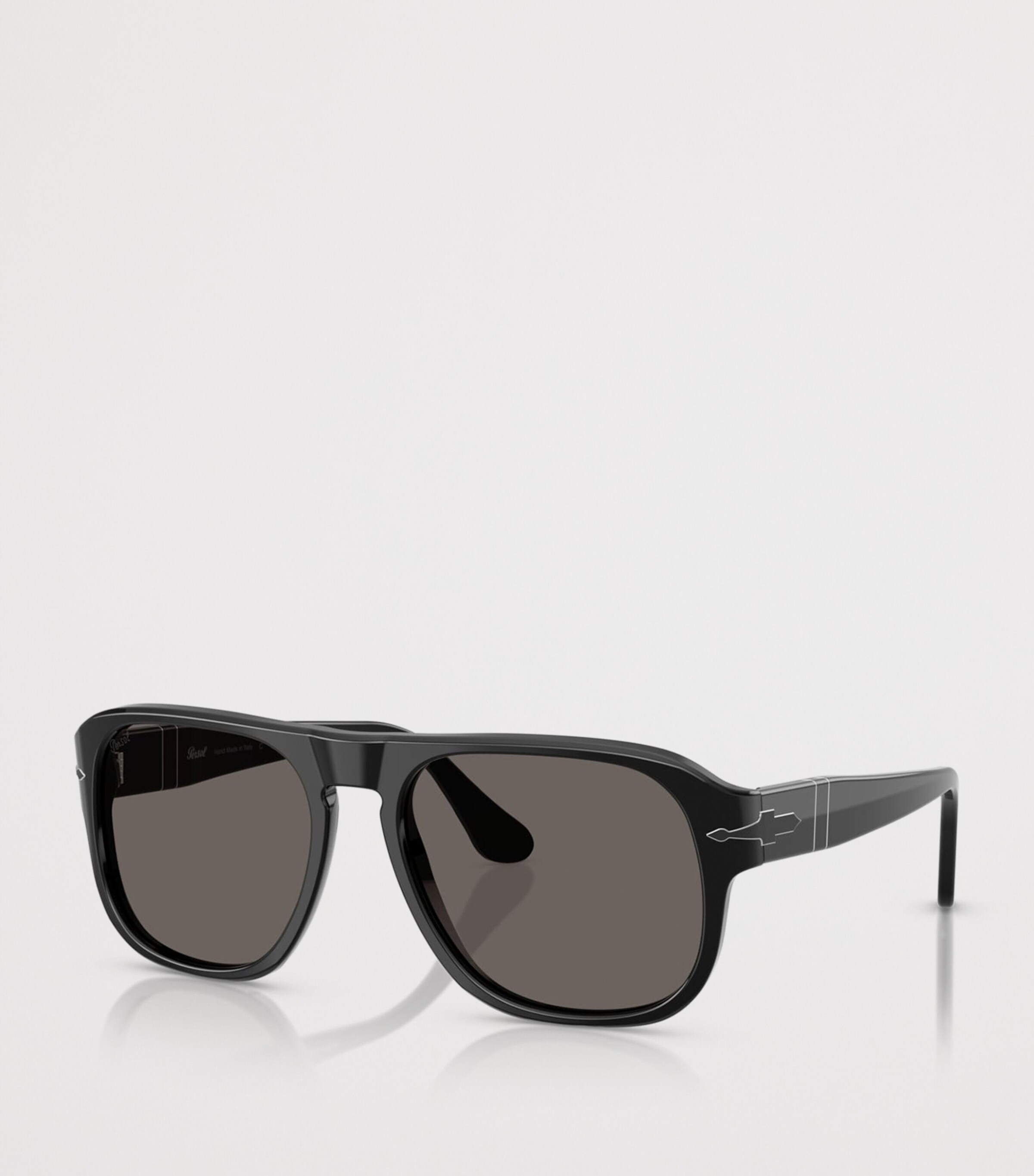 Persol Acetate Jean Rectangle Sunglasses Black Image 2