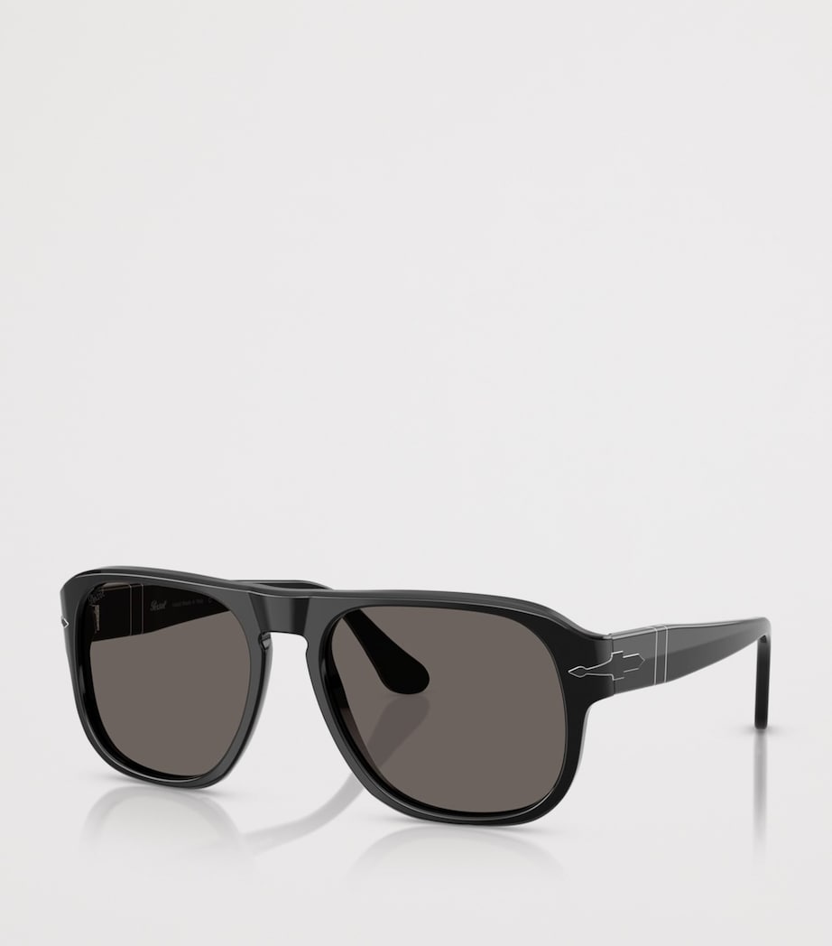 Persol Acetate Jean Rectangle Sunglasses Black Image 2
