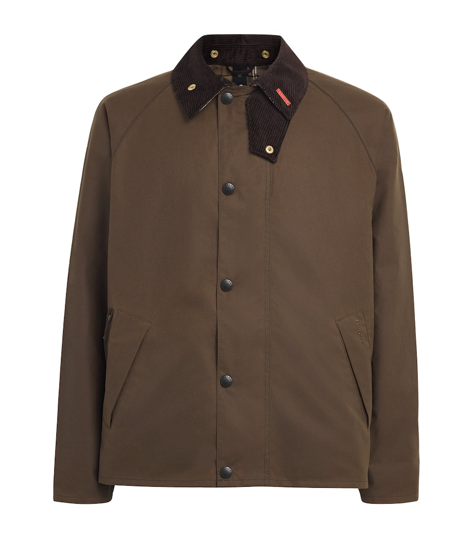 Barbour Mens Waxed Cotton Transport Jacket Brown Image 1