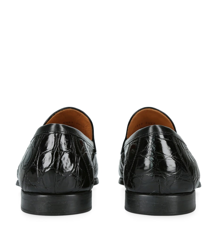 Crocodile Leather Aston Loafers BLACK Image 2
