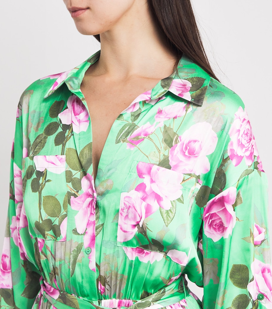 Satin Floral Virlen Mini Dress GSAG-GREEN MULTI Image 4