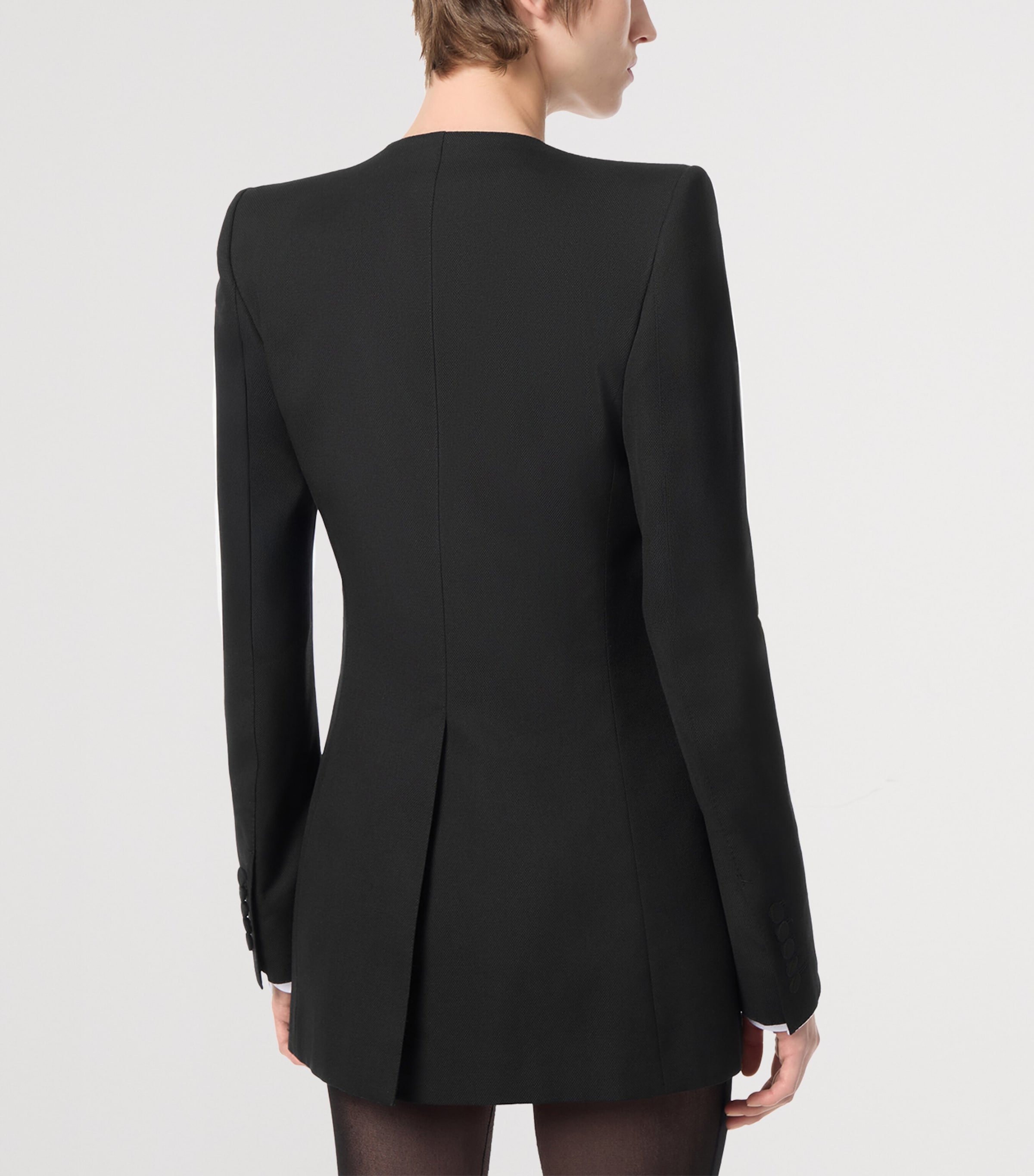 TOM FORD Womens Wool-Silk Collarless Jacket Naa Image 4