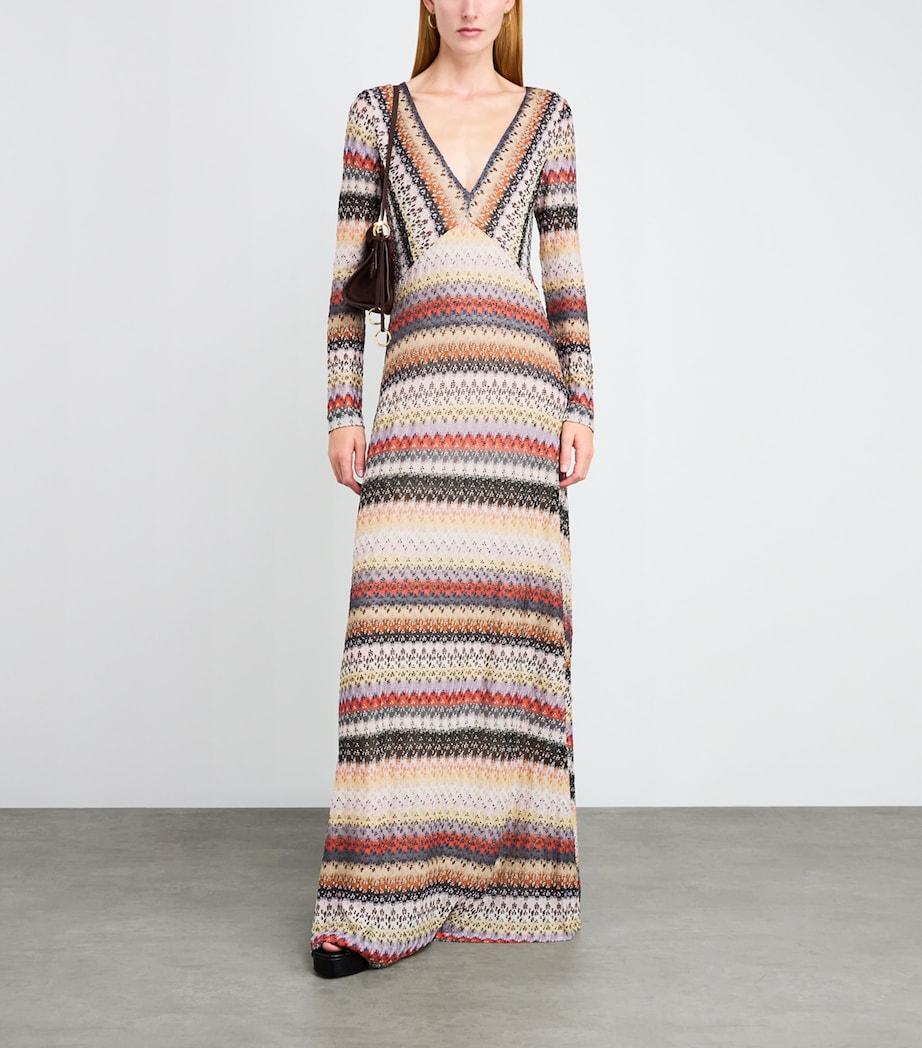 Lamé Maxi Dress SM9R4 BLUE/RED TONES Image 2
