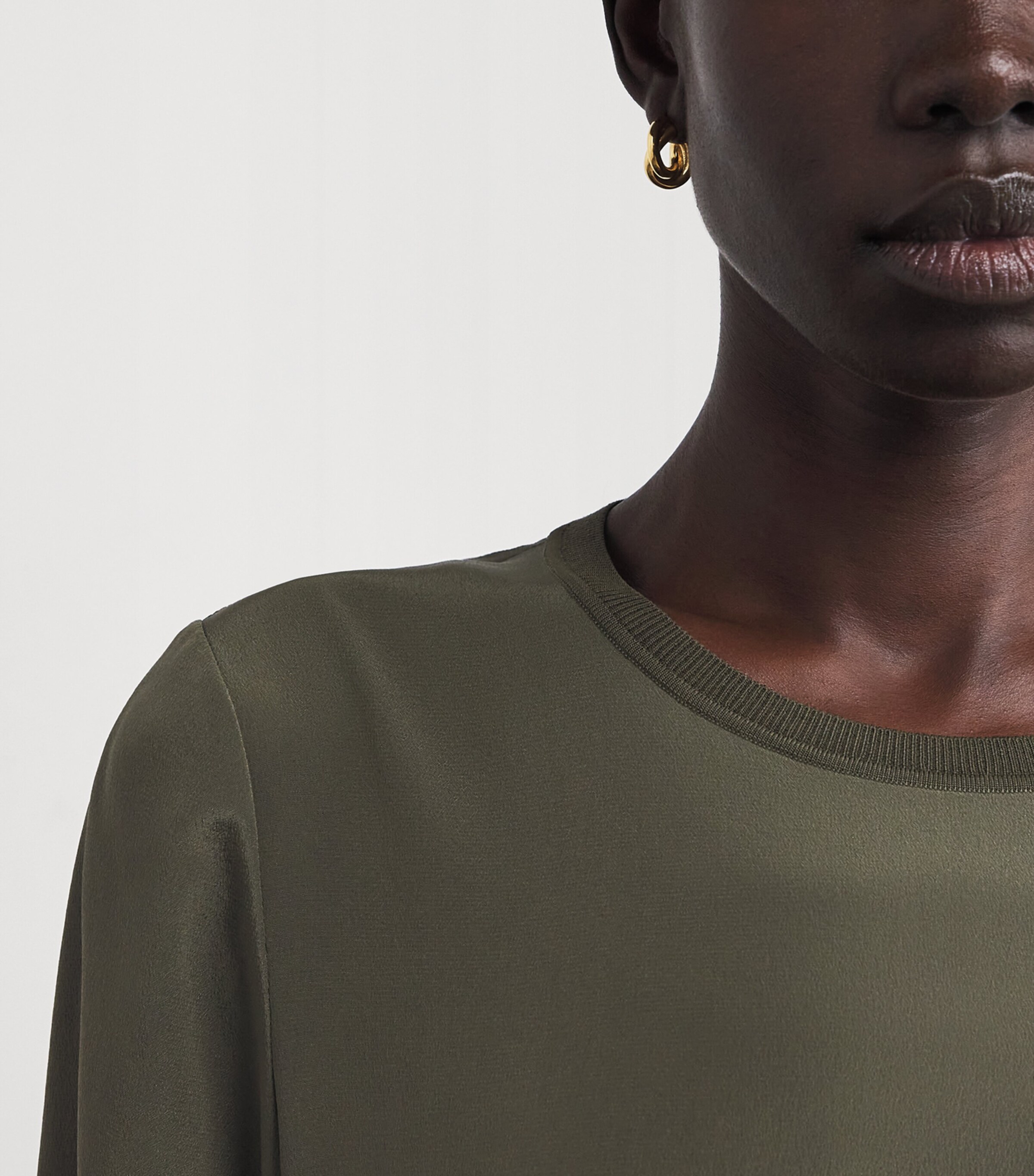 Joseph Womens Silk Crepe Rubin Blouse Palm Leaf Image 6