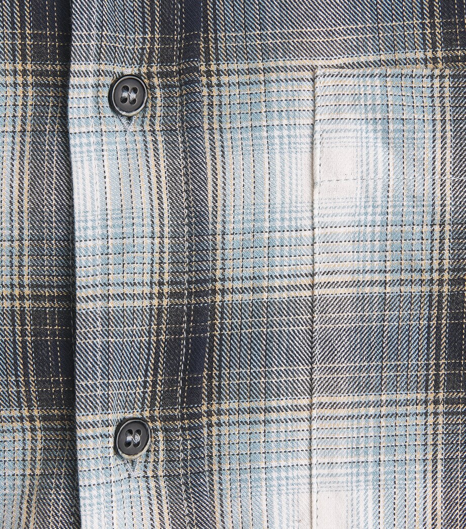 Barena Mens Cotton Check Shirt Navy Image 6