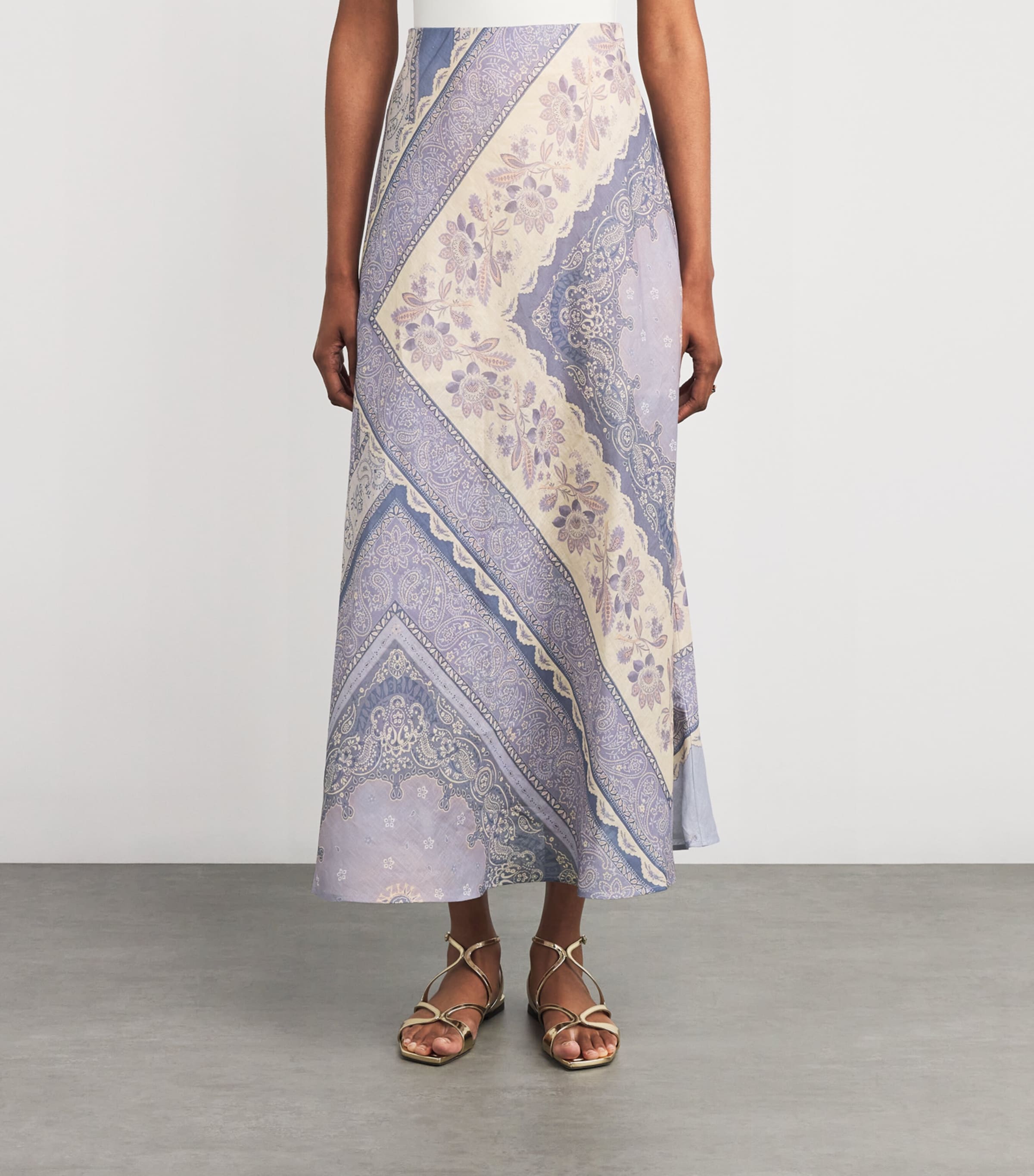 Zimmermann Printed Lucky Bias Maxi Skirt | Harrods US