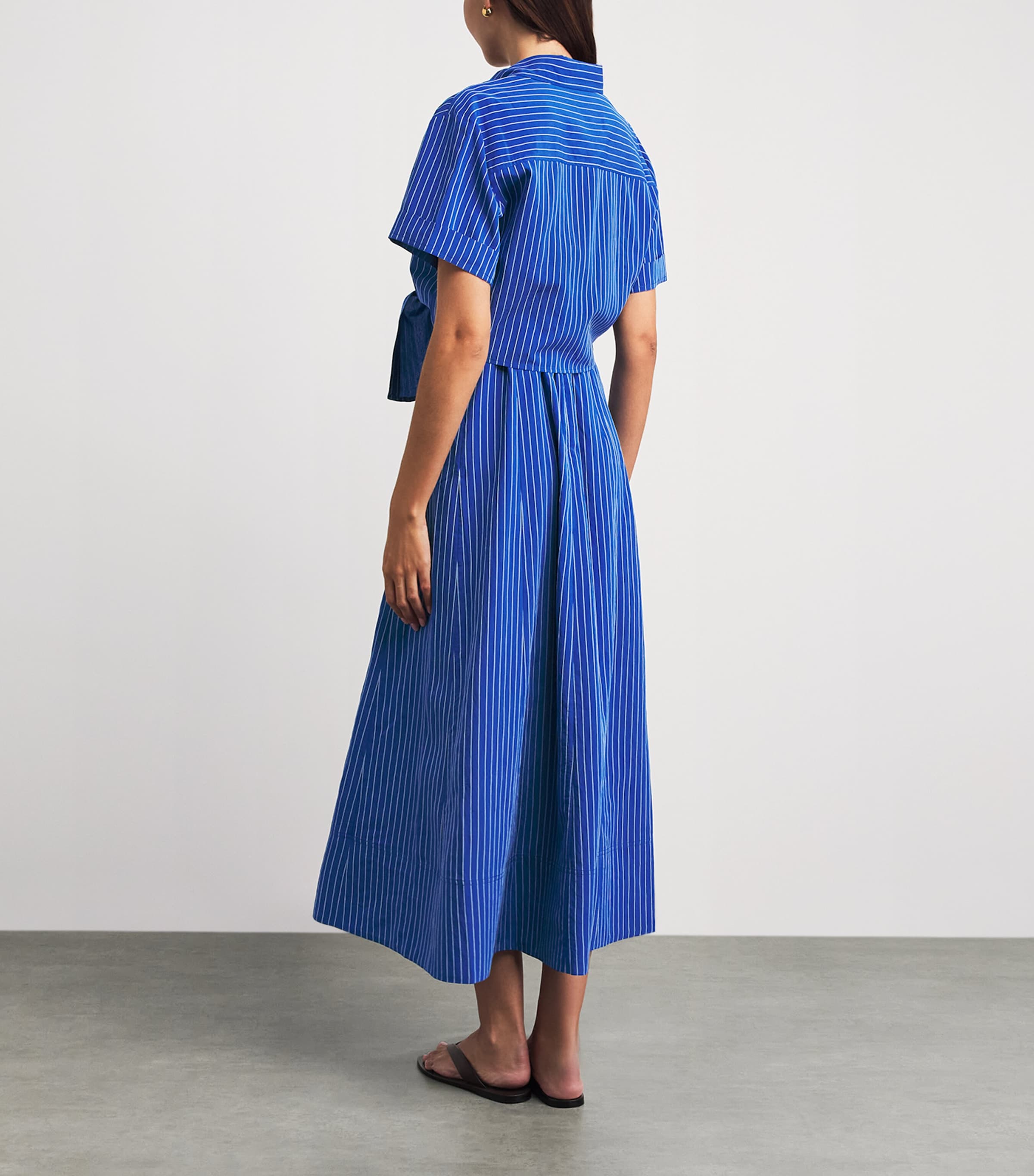 ME+EM Womens 2-In-1 Stripe Maxi Dress and Shirt Blue/white Image 4