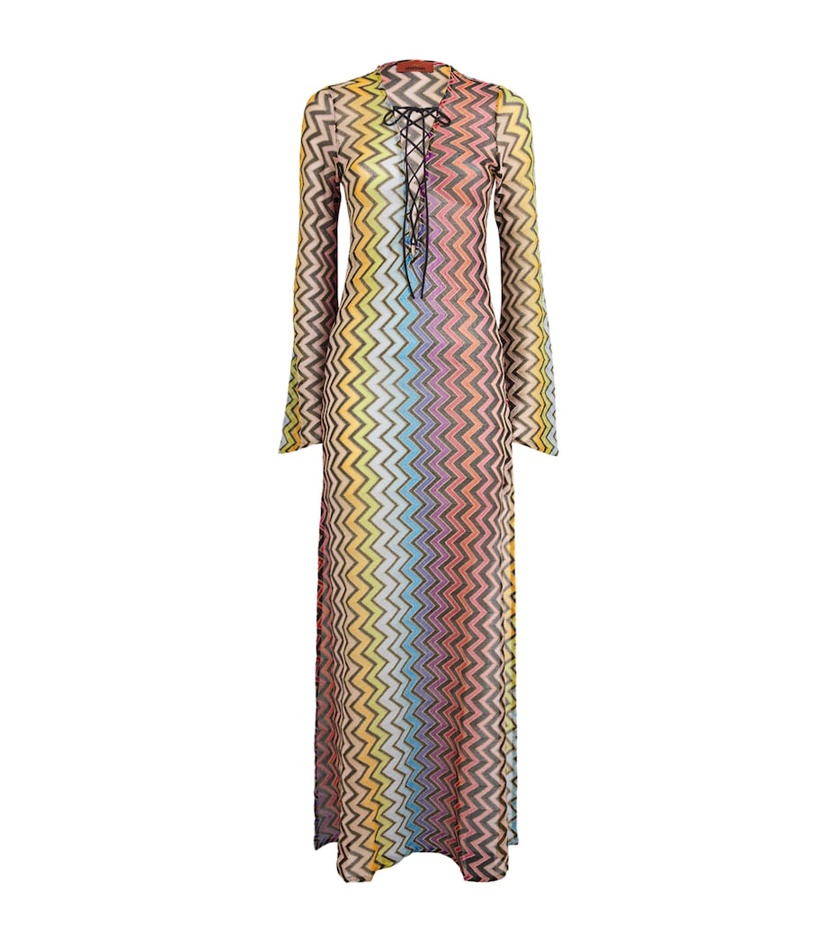 Zigzag Lace-Detail Maxi Dress SM9QH MULTICOLOR Image 1