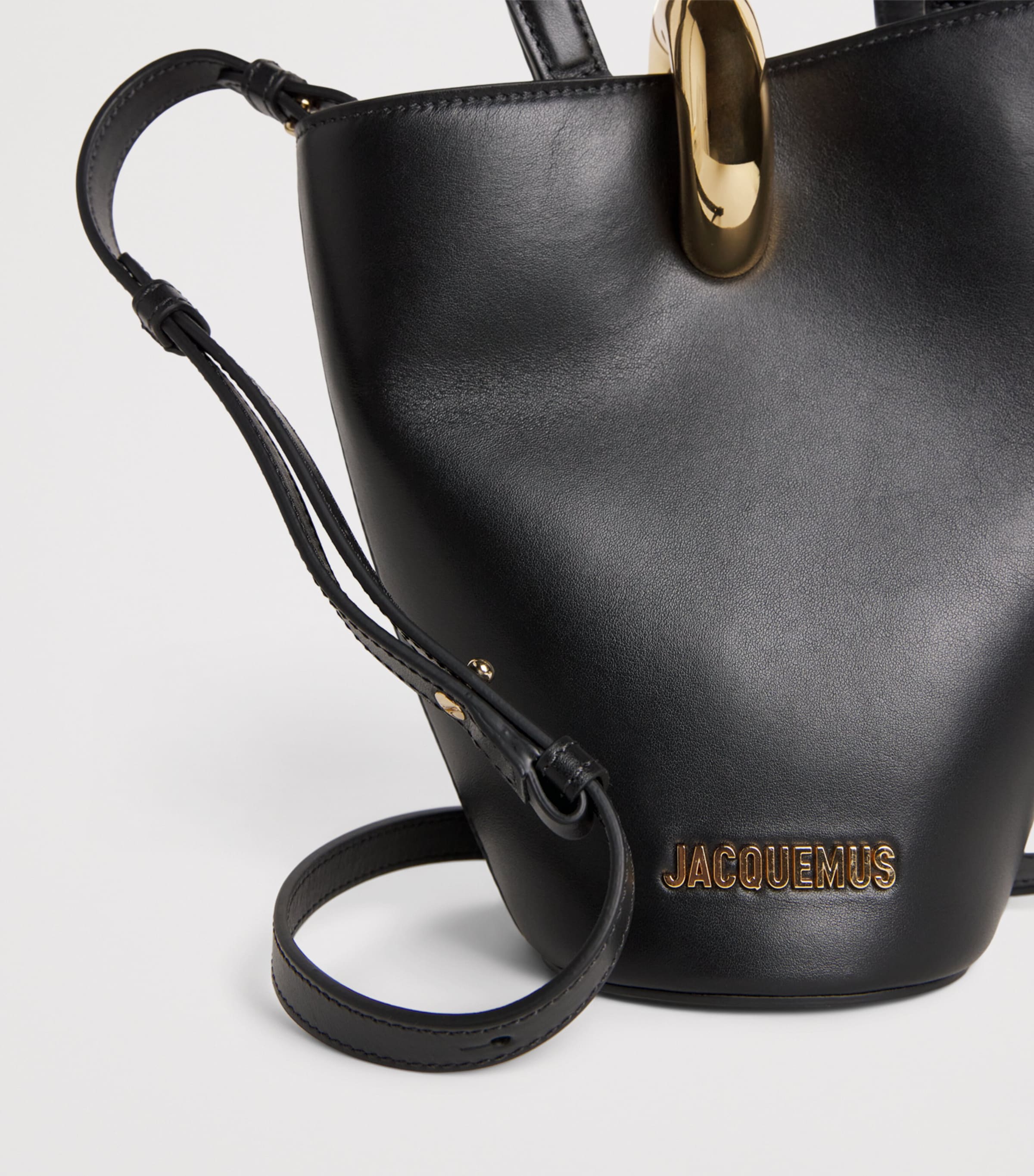 Jacquemus Small Leather Le Bambola Tote Bag Black Image 5