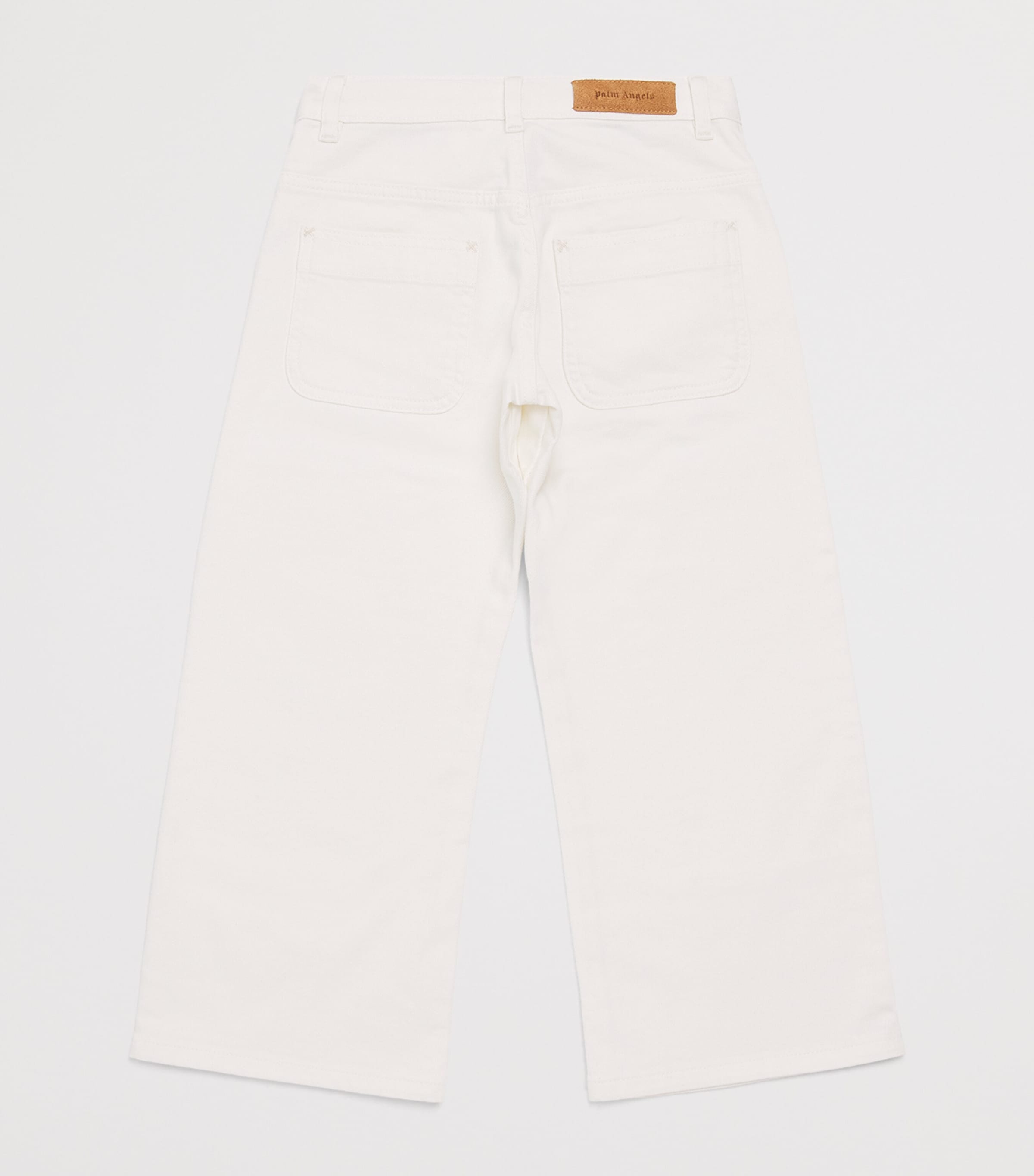 Palm Angels Kids Stretch-Denim Logo Jeans White Image 2