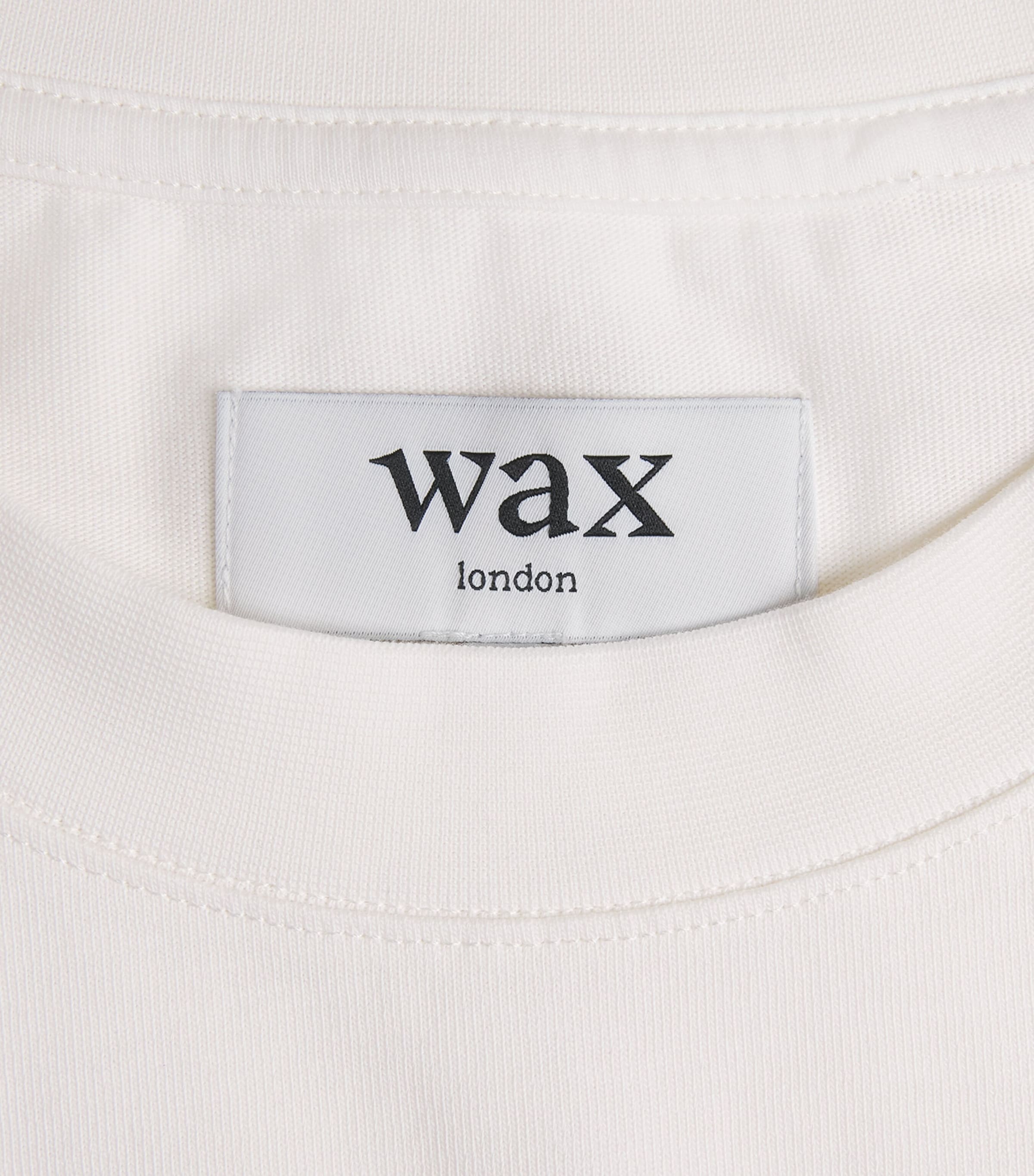 Wax London Mens Organic Cotton Cropped Mark T-Shirt Off White Image 6
