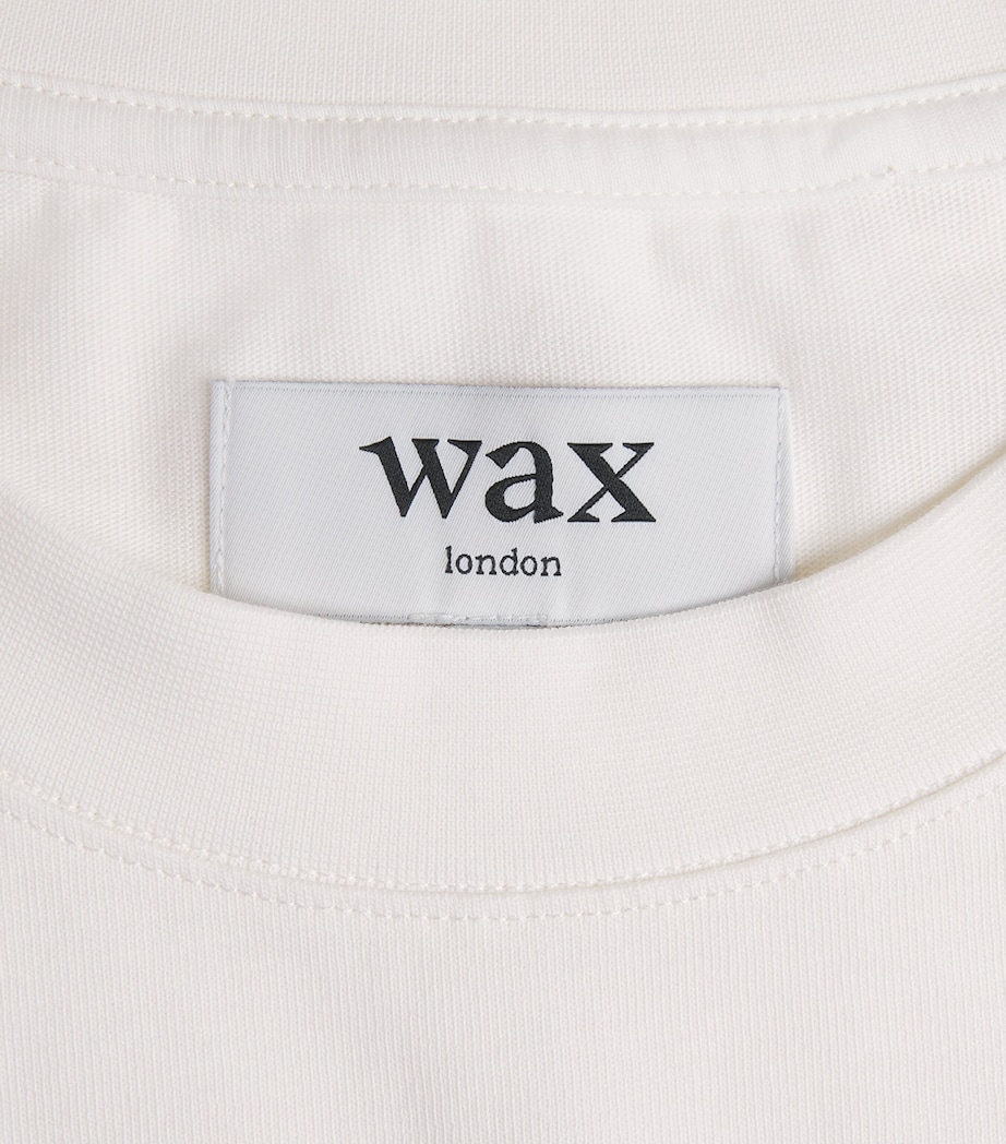 Wax London Mens Organic Cotton Cropped Mark T-Shirt Off White Image 6