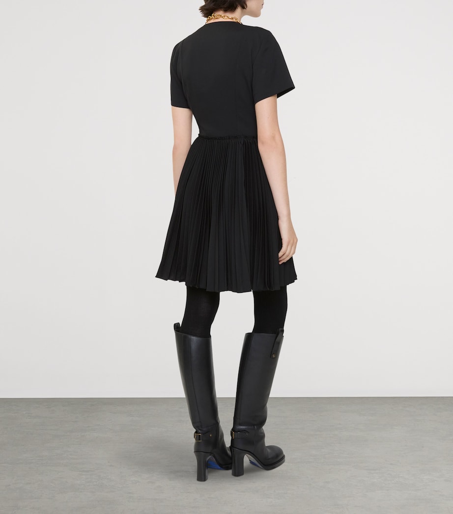 Pleated Kilt Mini Dress BLACK Image 3