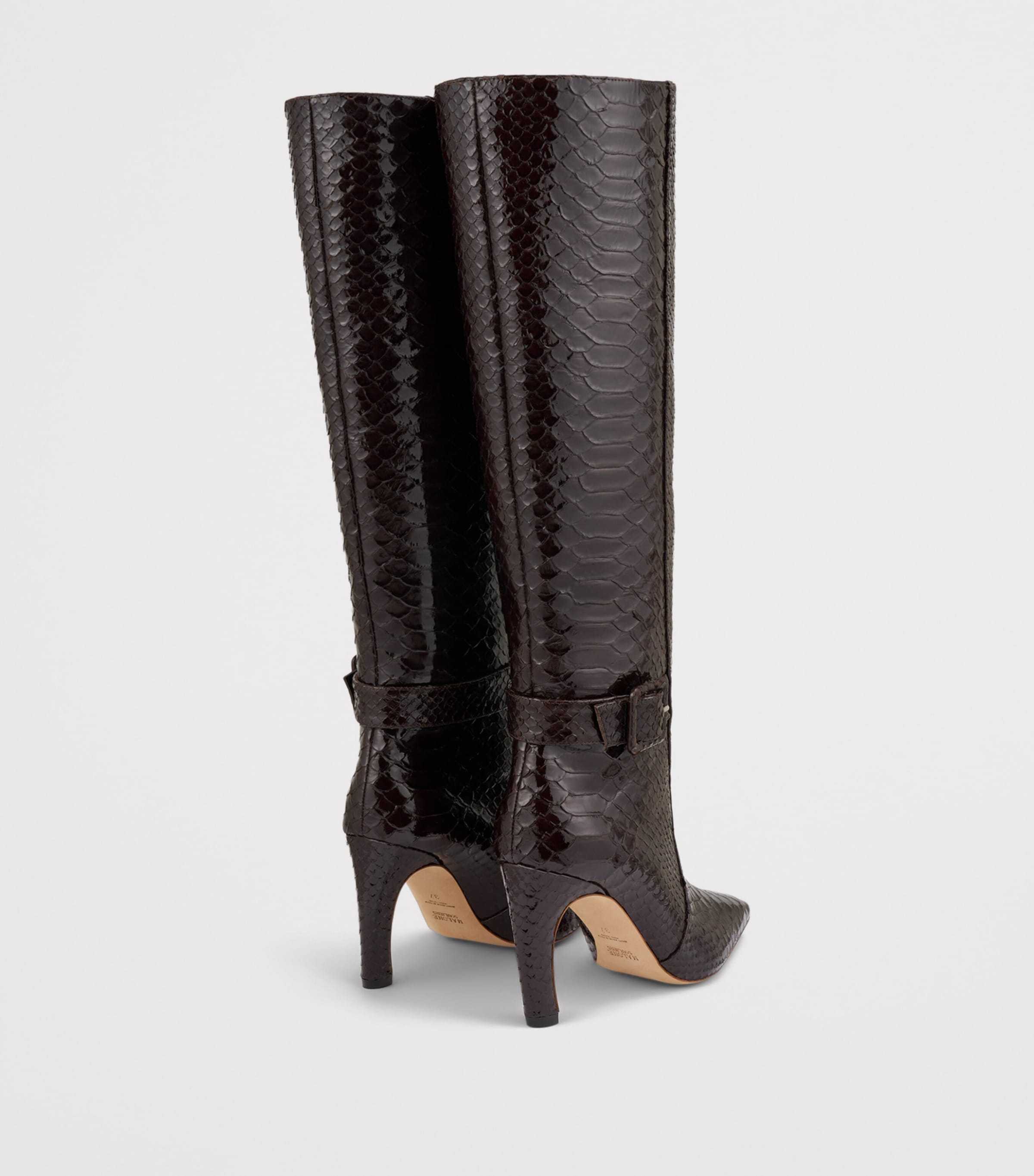 Malone Souliers Embossed Leather Raven Knee-High Boots 90 Dark Brown Image 4