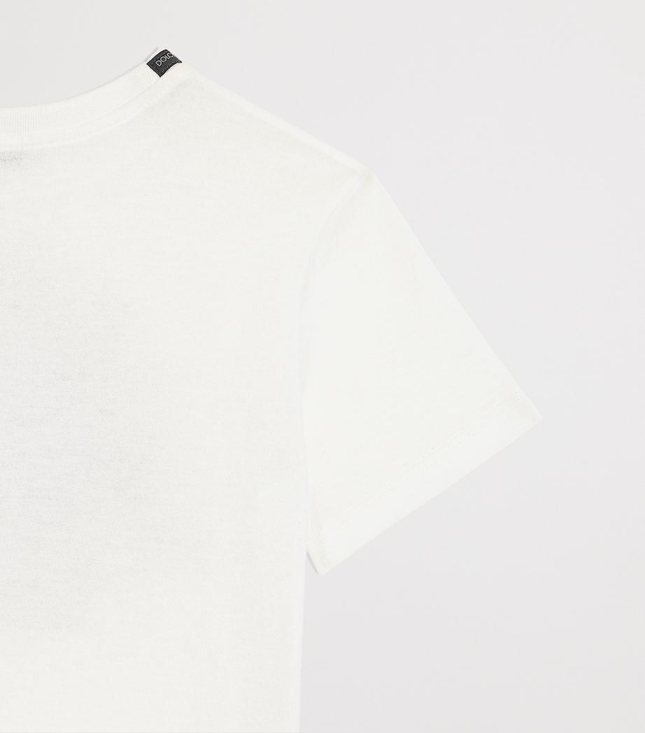 Dolce&Gabbana Kids Cotton Floral T-Shirt (8-12+ Years) White Image 4