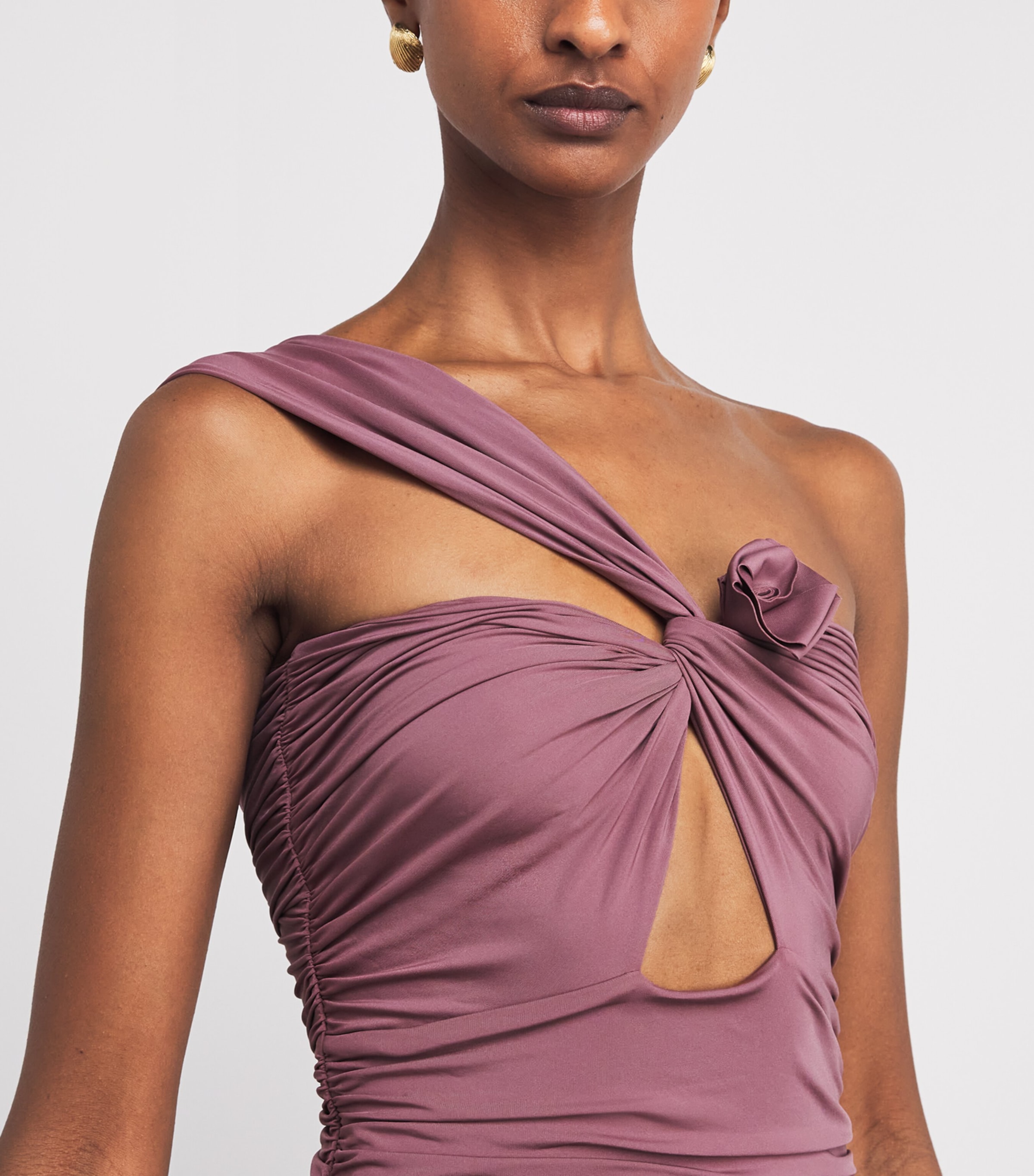 Maygel Coronel Womens Asymmetric Arcano Midi Dress Acai Image 3