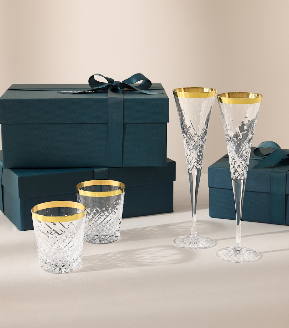 Set of 2 Gilded Crystal Celebrations Tumblers (340ml) CLEAR Image 6