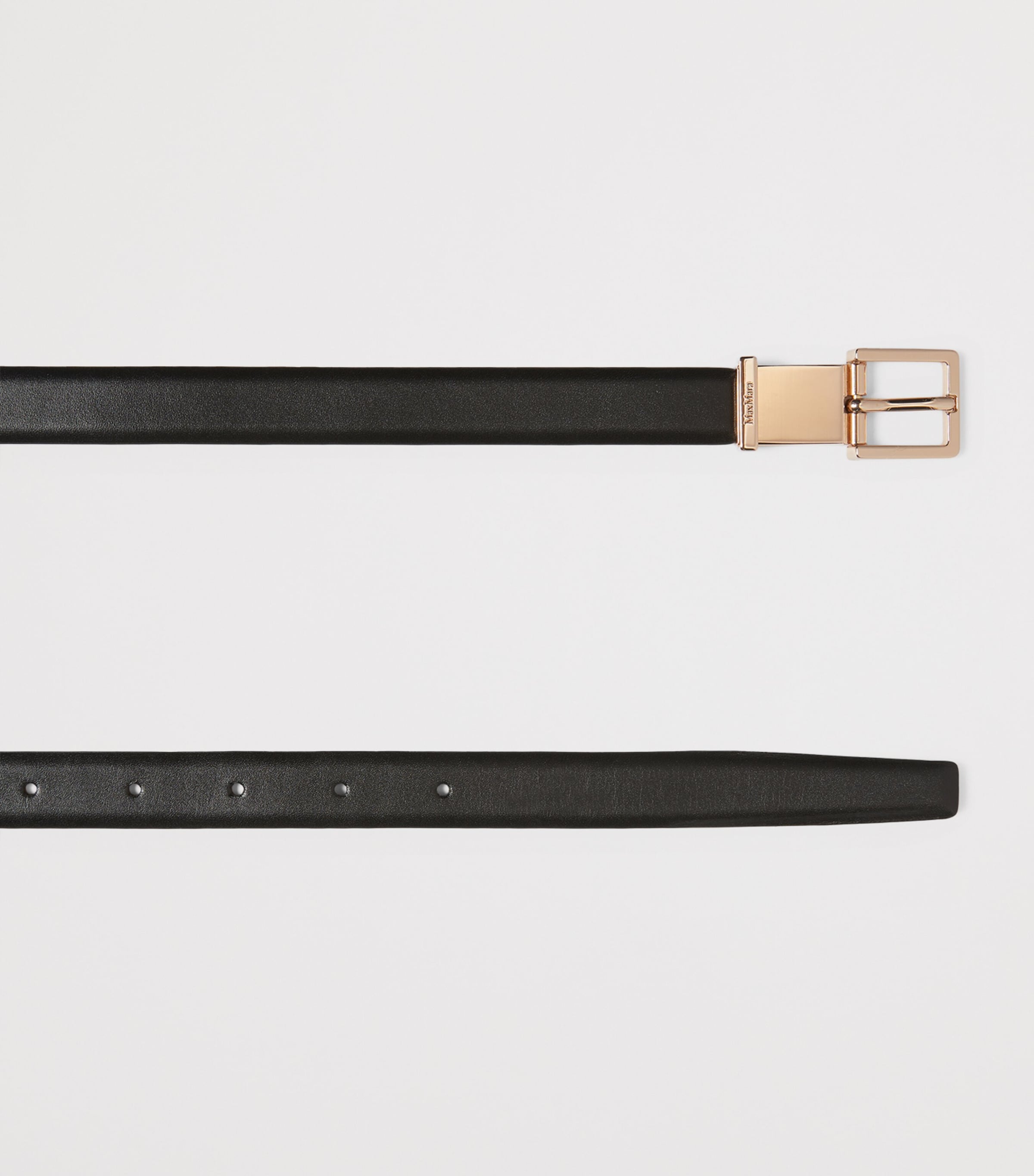Max Mara Leather Slim Belt Black Image 2