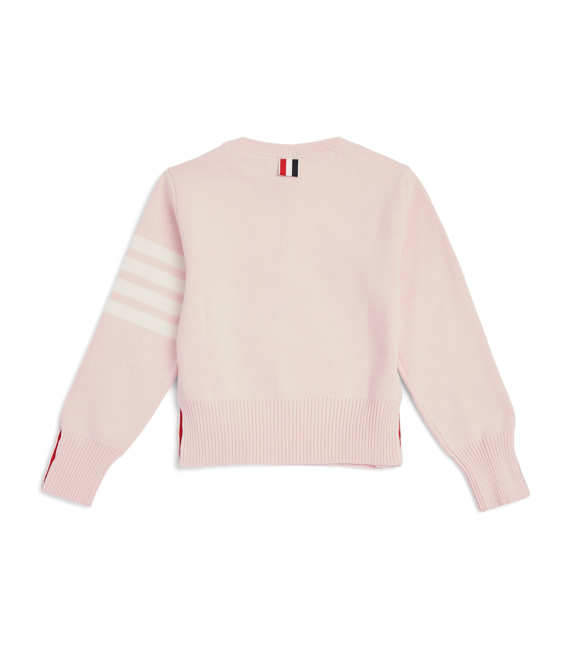Thom Browne Kids Milano-Stitch 4-Bar Sweater (2-12 Years) Light Pink Image 3