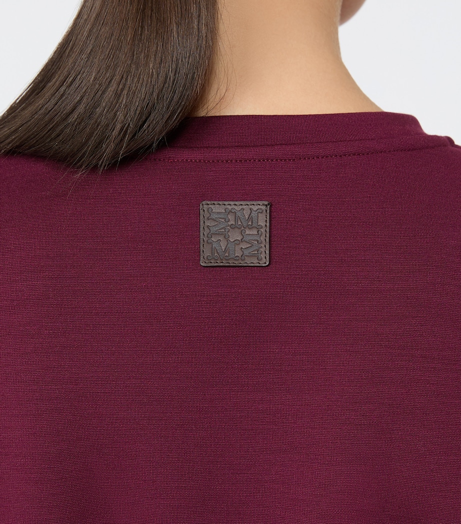 Max Mara Womens Gathered Sweatshirt Wine Coloured Image 4