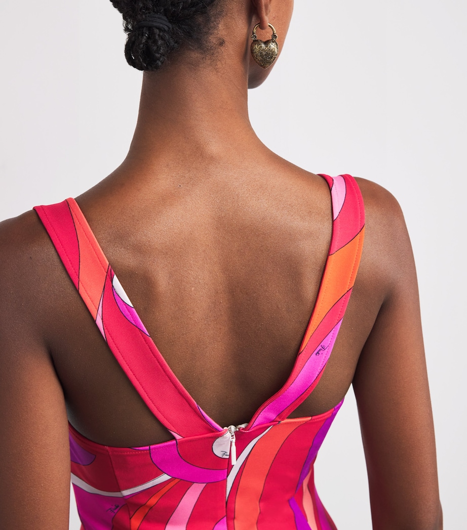 Jersey Iride Print Mini Dress 006 CORALLO/FUXIA Image 4