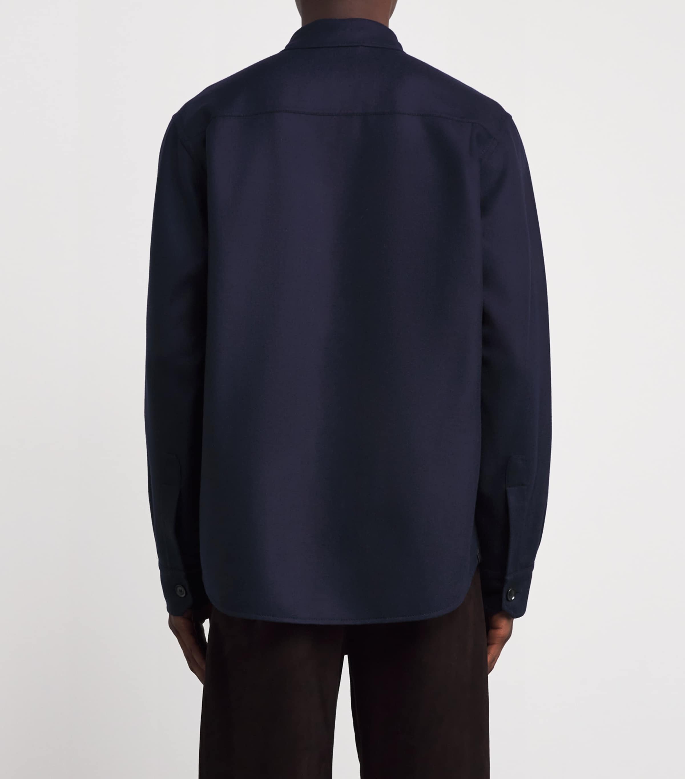 Brioni Mens Wool Twin-Pocket Overshirt Image 4